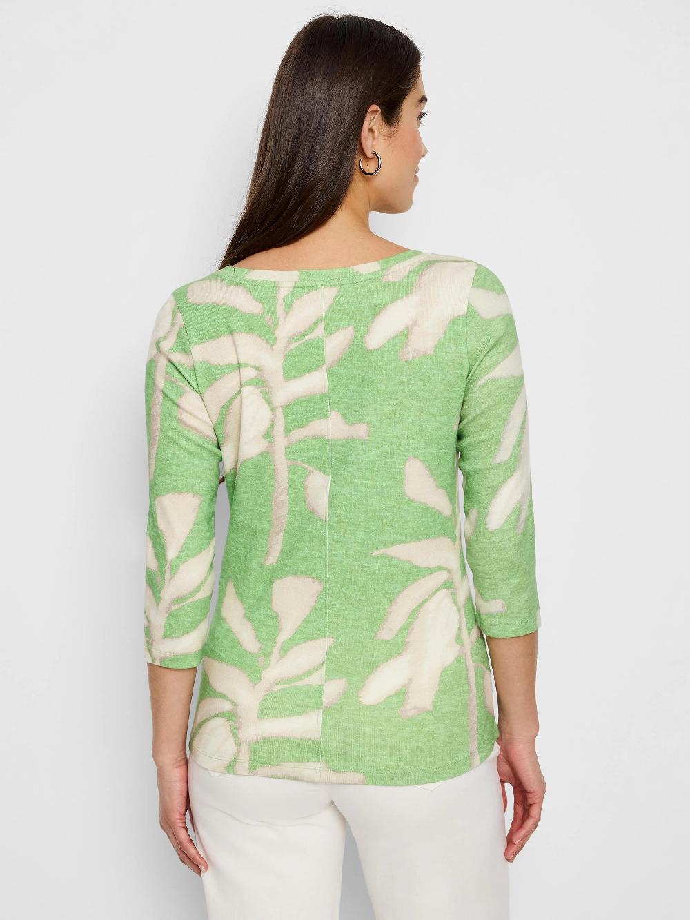 Nic Zoe NZT Shadow Fern 3/4 Sleeve Boat Tee