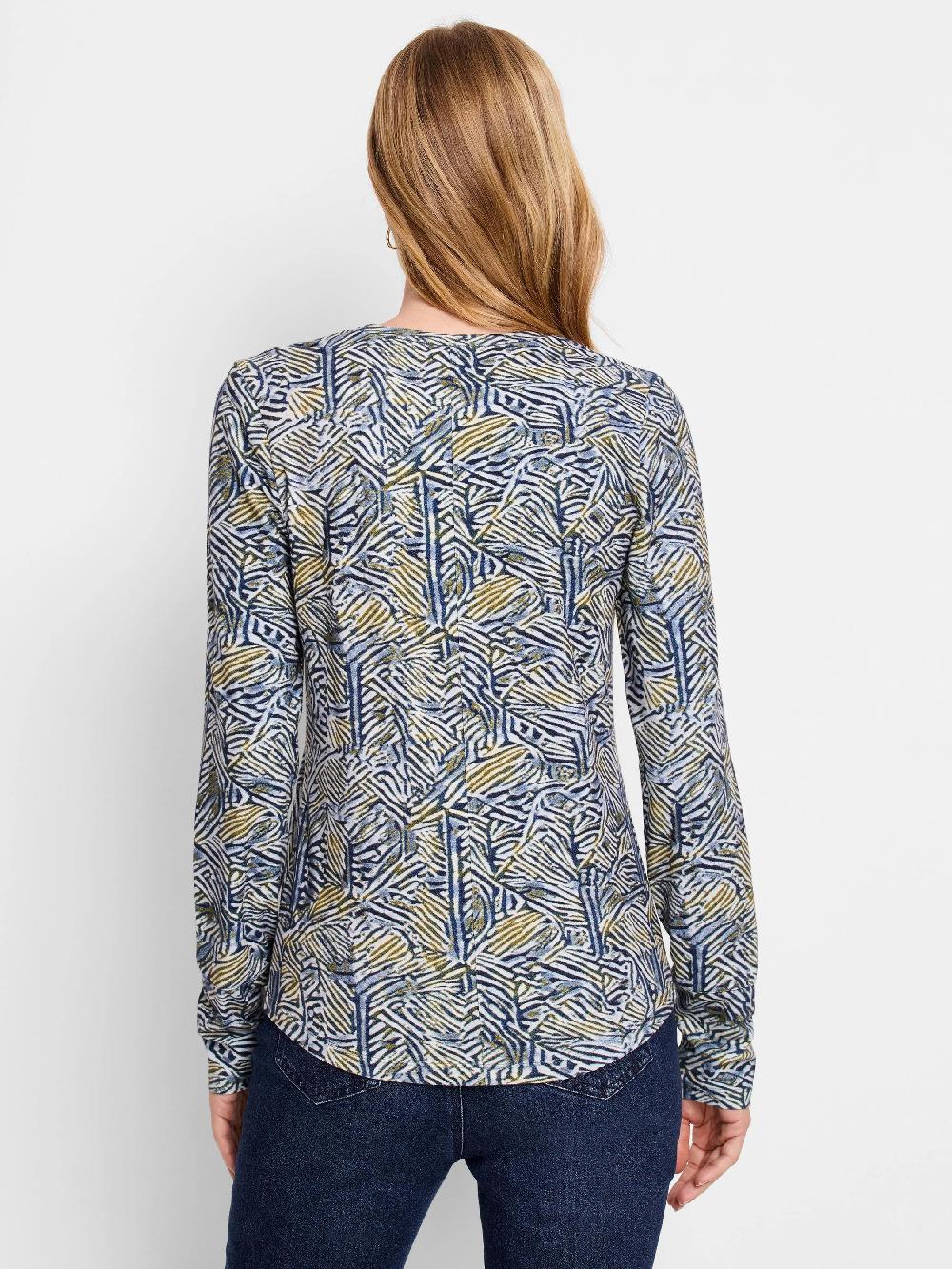 Nic Zoe NZT Sketched Lines Long Sleeve Scoop Tee