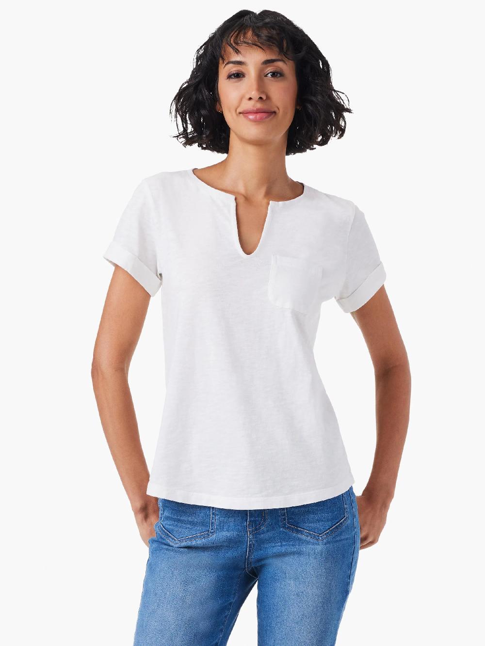 nic zoe NZT Split Neck Tee