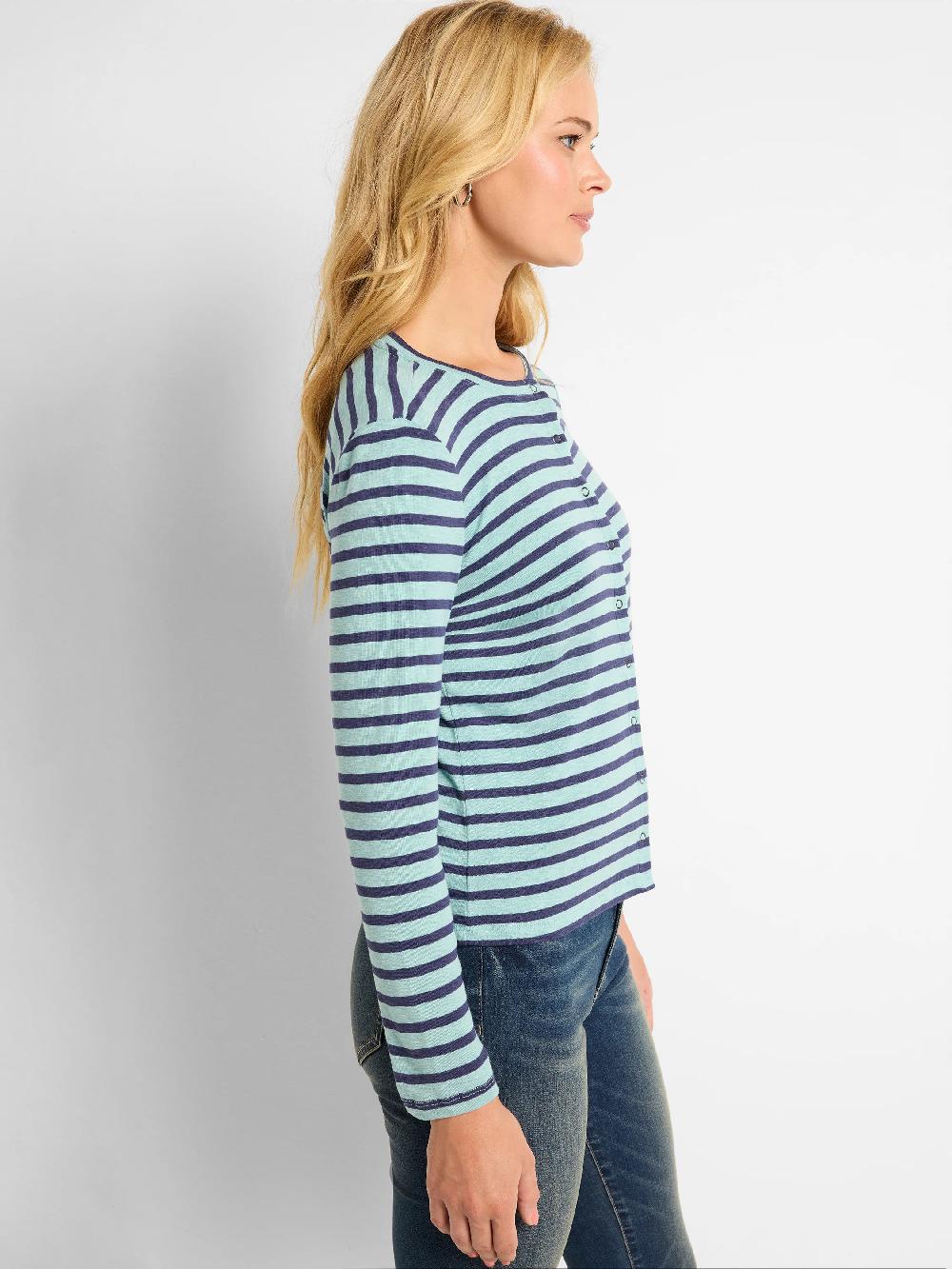 Nic Zoe NZT Striped Snap Front Cardigan