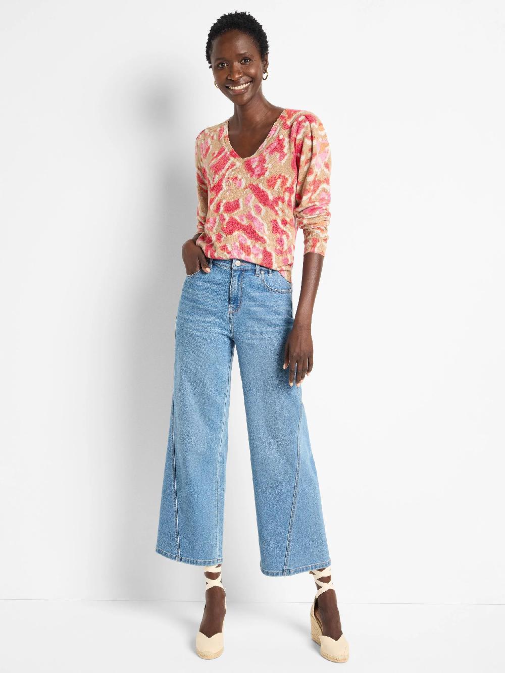 Nic Zoe Painted Ikat Sweater