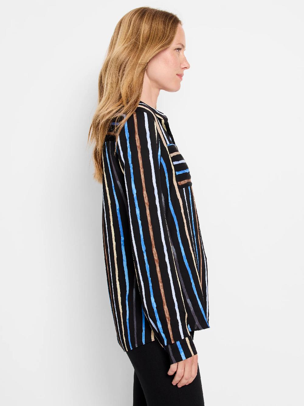 Nic Zoe Painted Stripe Onyx Top