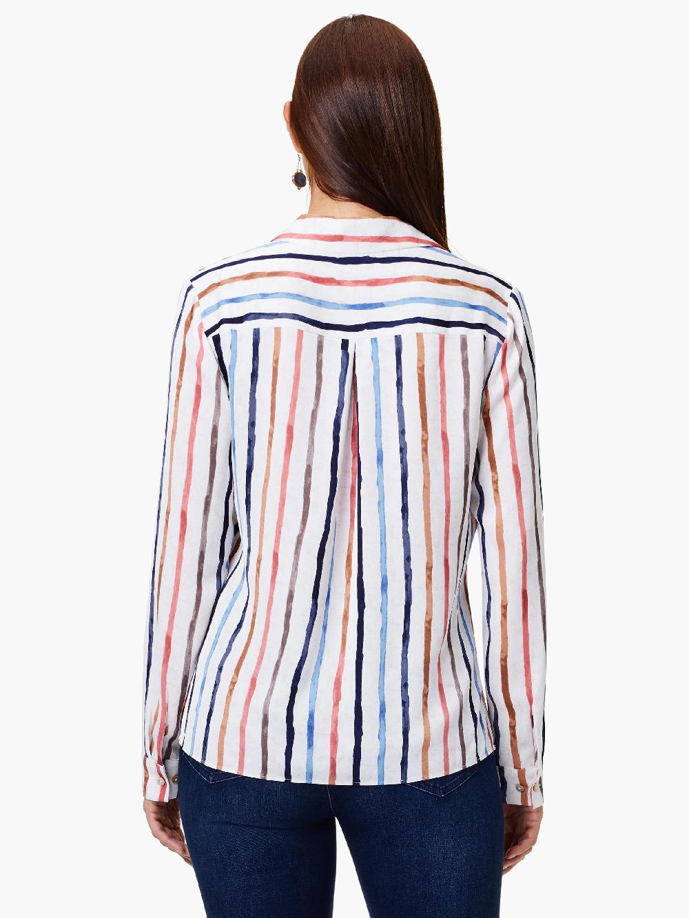 Nic Zoe Painted Stripe Top