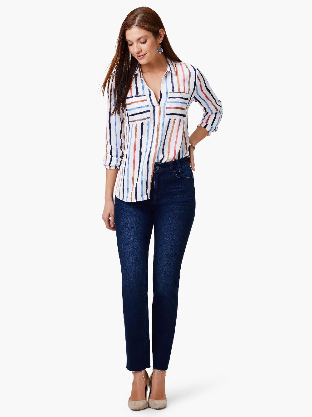 Nic Zoe Painted Stripe Top