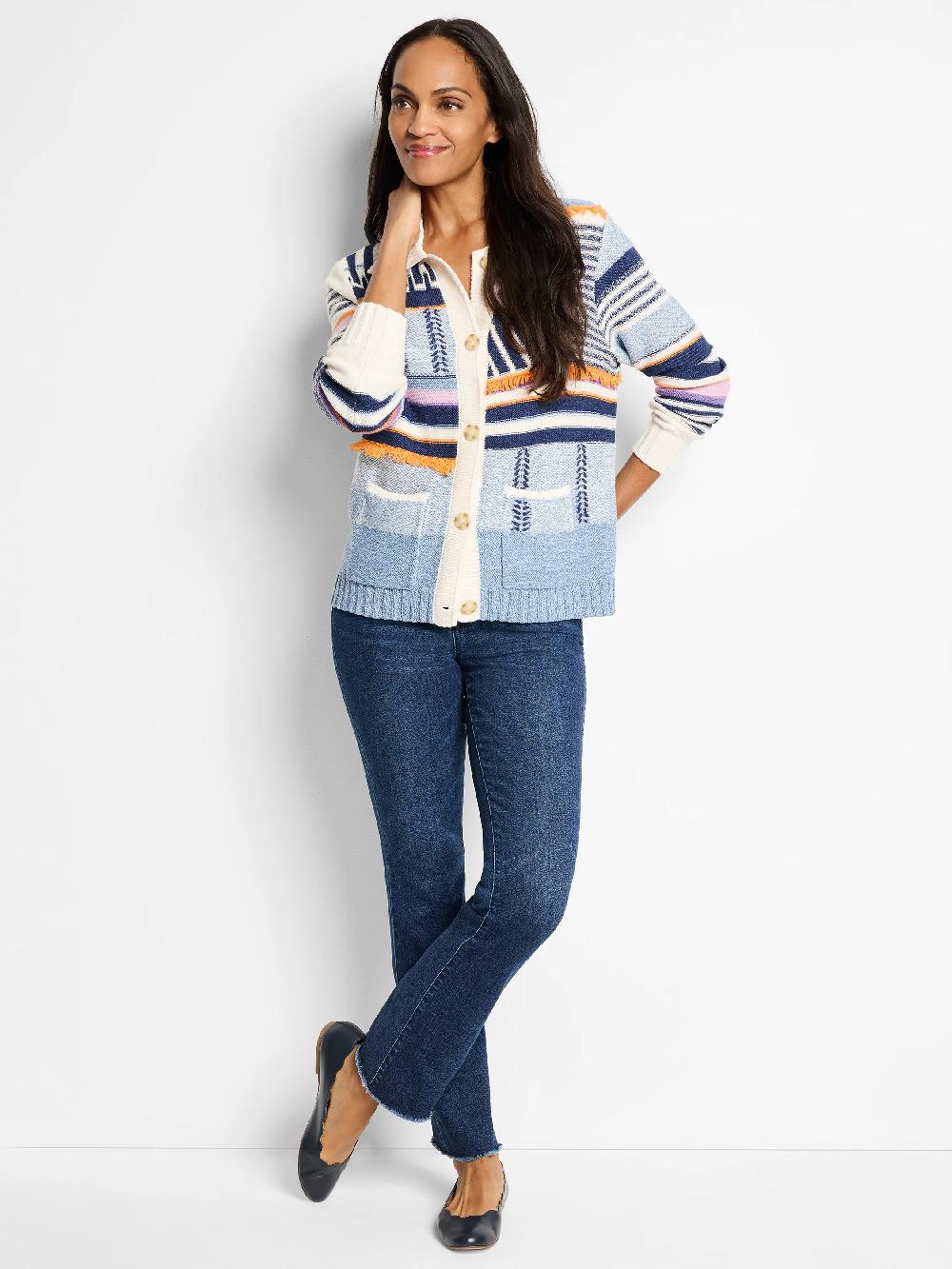 Nic Zoe Pattern Play Sweater Jacket