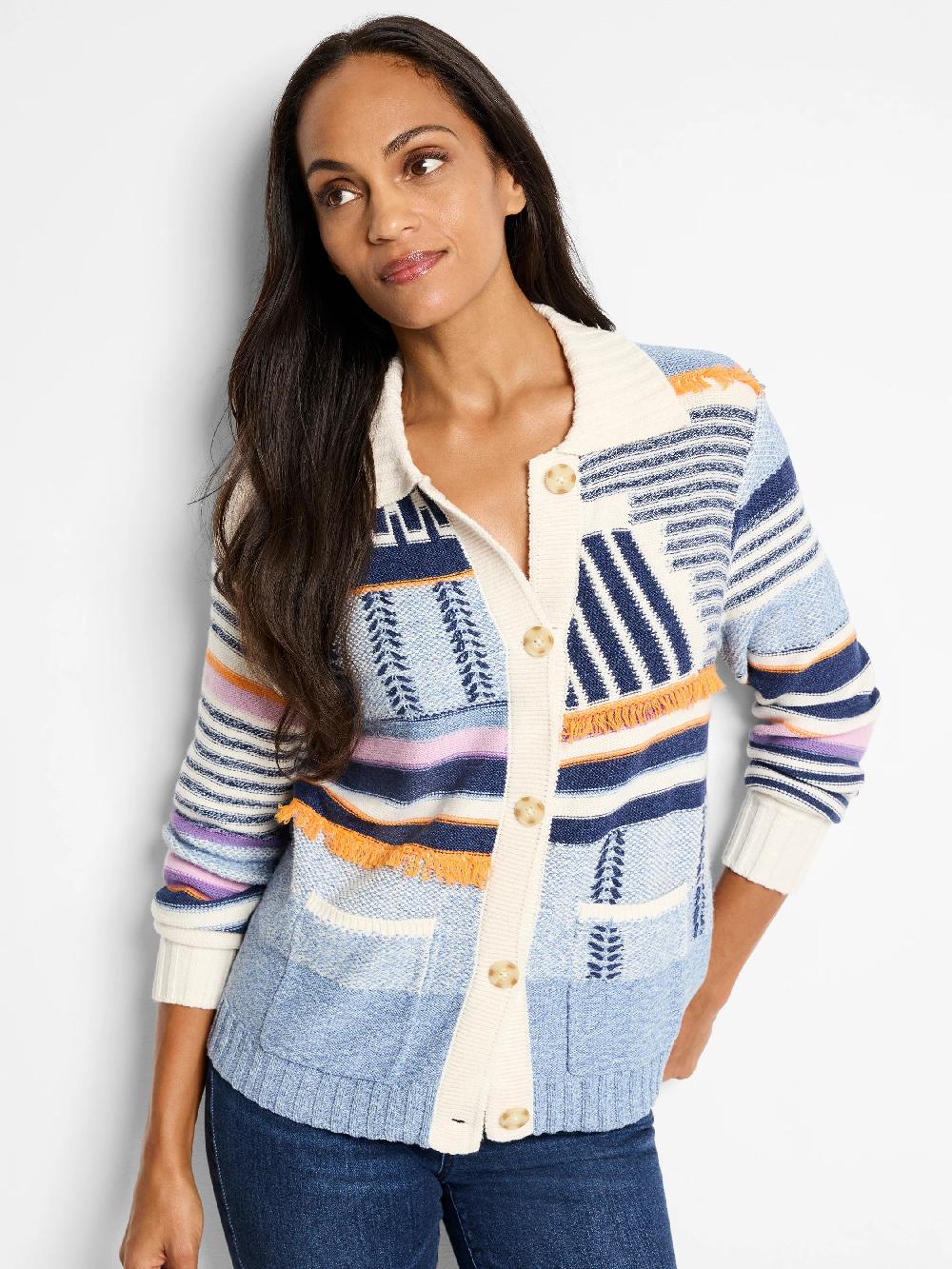 nic zoe Pattern Play Sweater Jacket