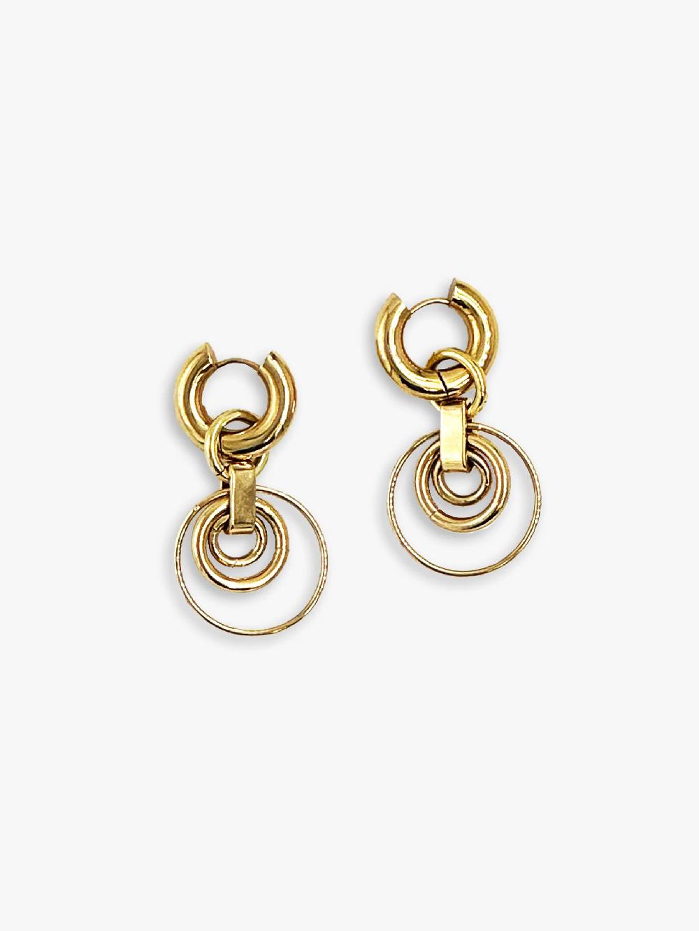 Nic Zoe Paula Rosen Yazi Earrings & Gold Overlay