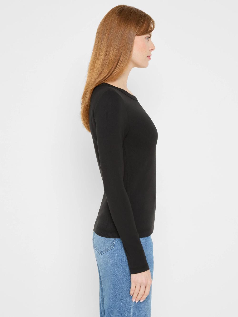 Nic Zoe Perfect Knit Rib Long Sleeve Crew Tee
