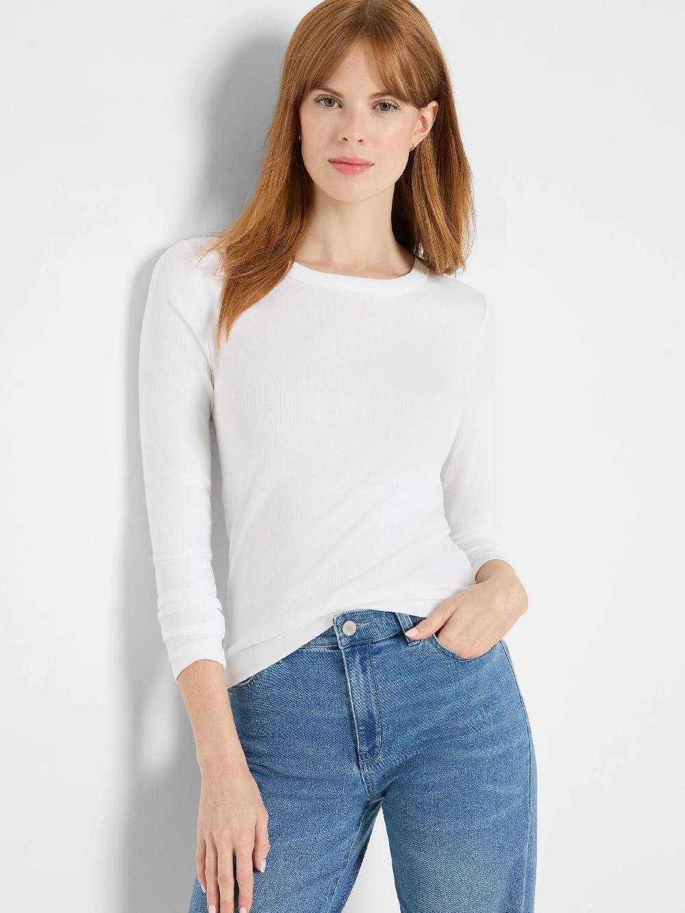 Nic Zoe Perfect Knit Rib Long Sleeve Crew Tee