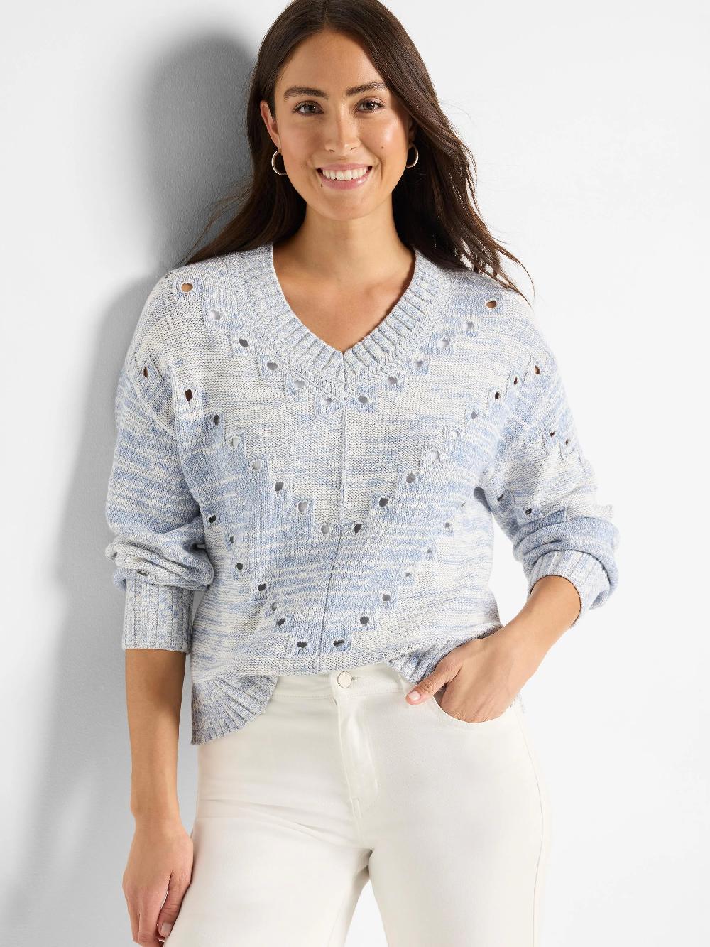nic zoe Pointelle Cord Sweater