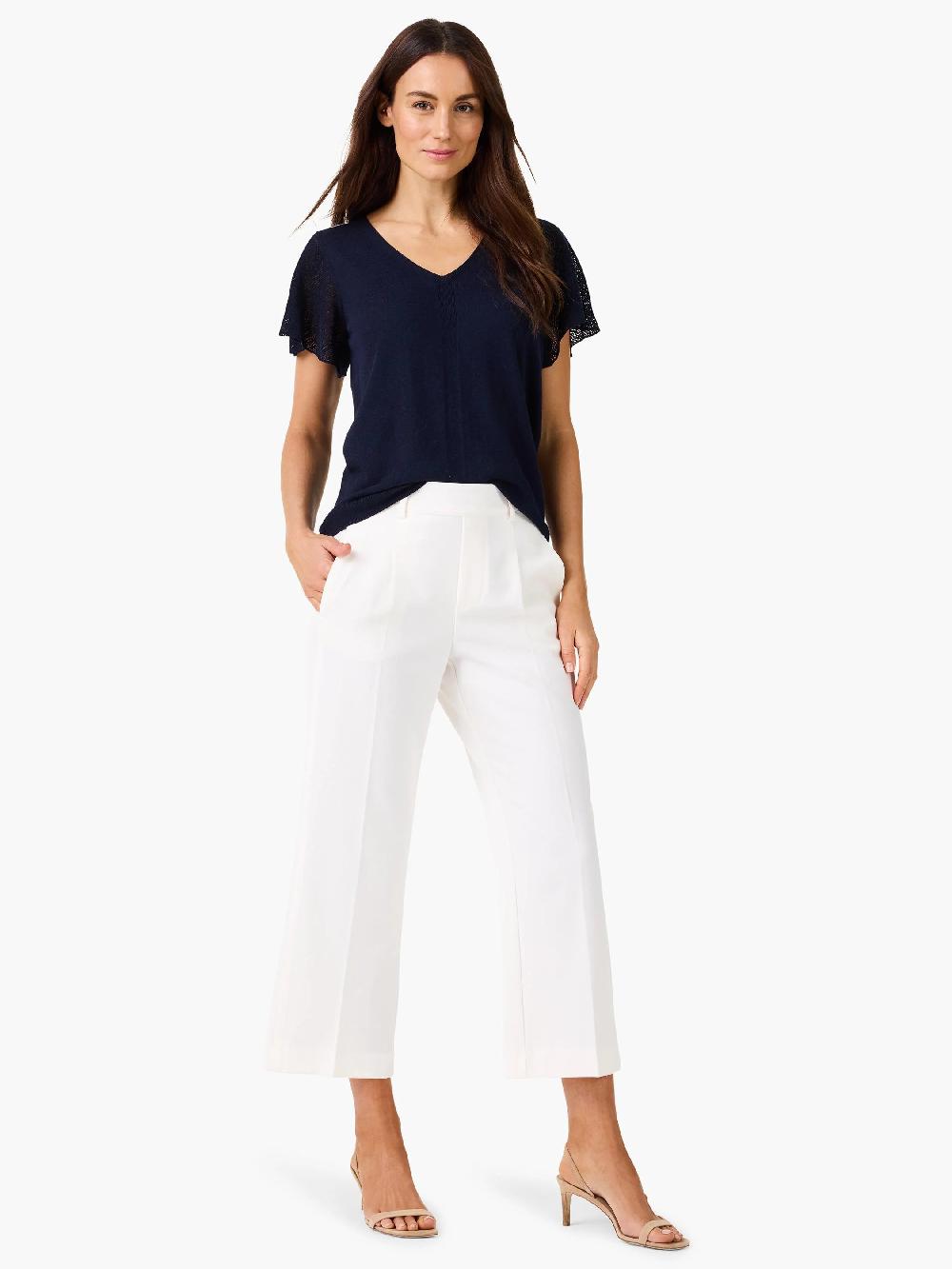 Nic Zoe Pointelle Sleeve Sweater