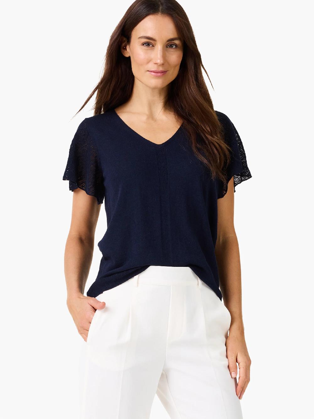 nic zoe Pointelle Sleeve Sweater