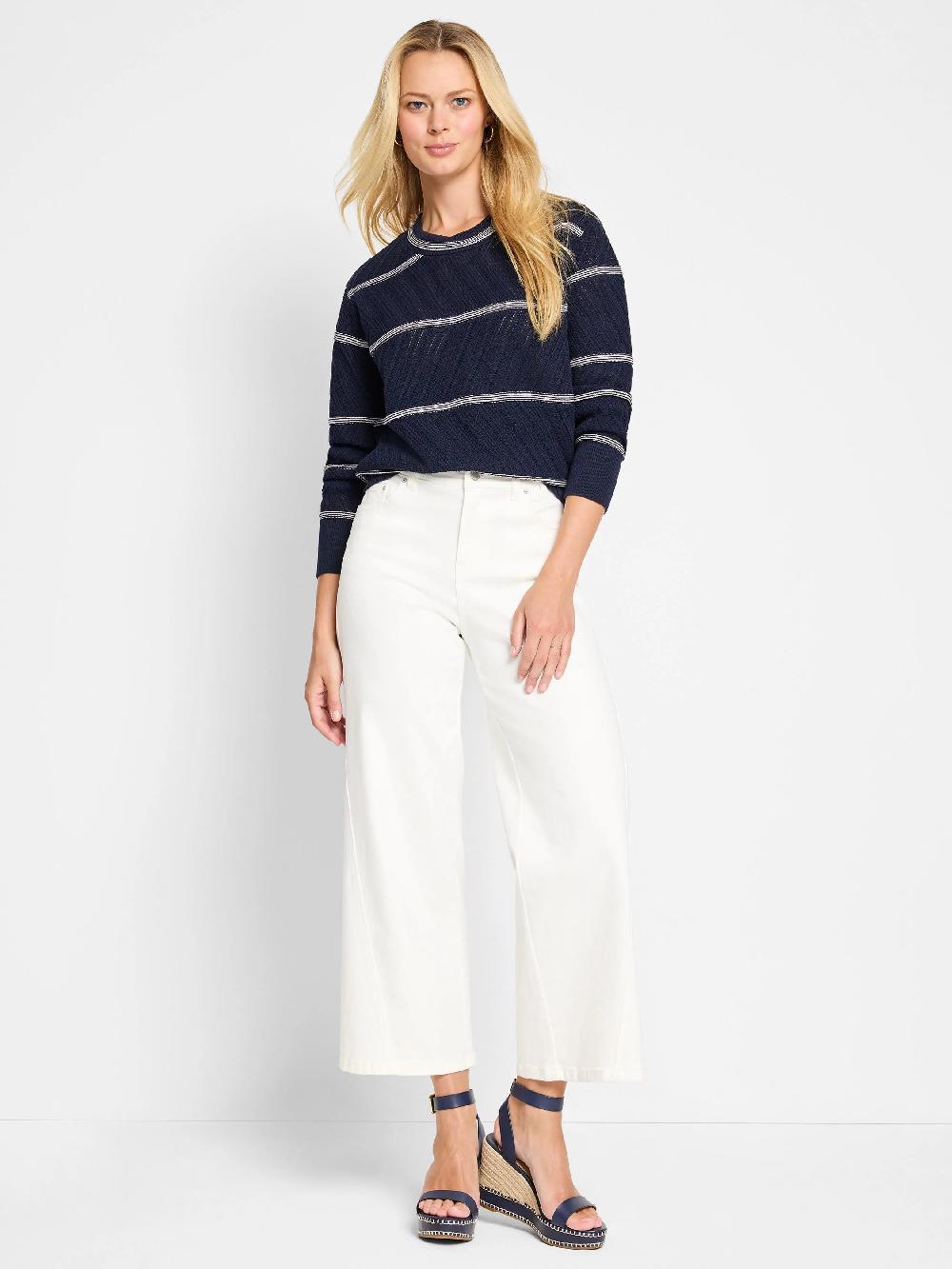 Nic Zoe Pointelle Stripe Sweater