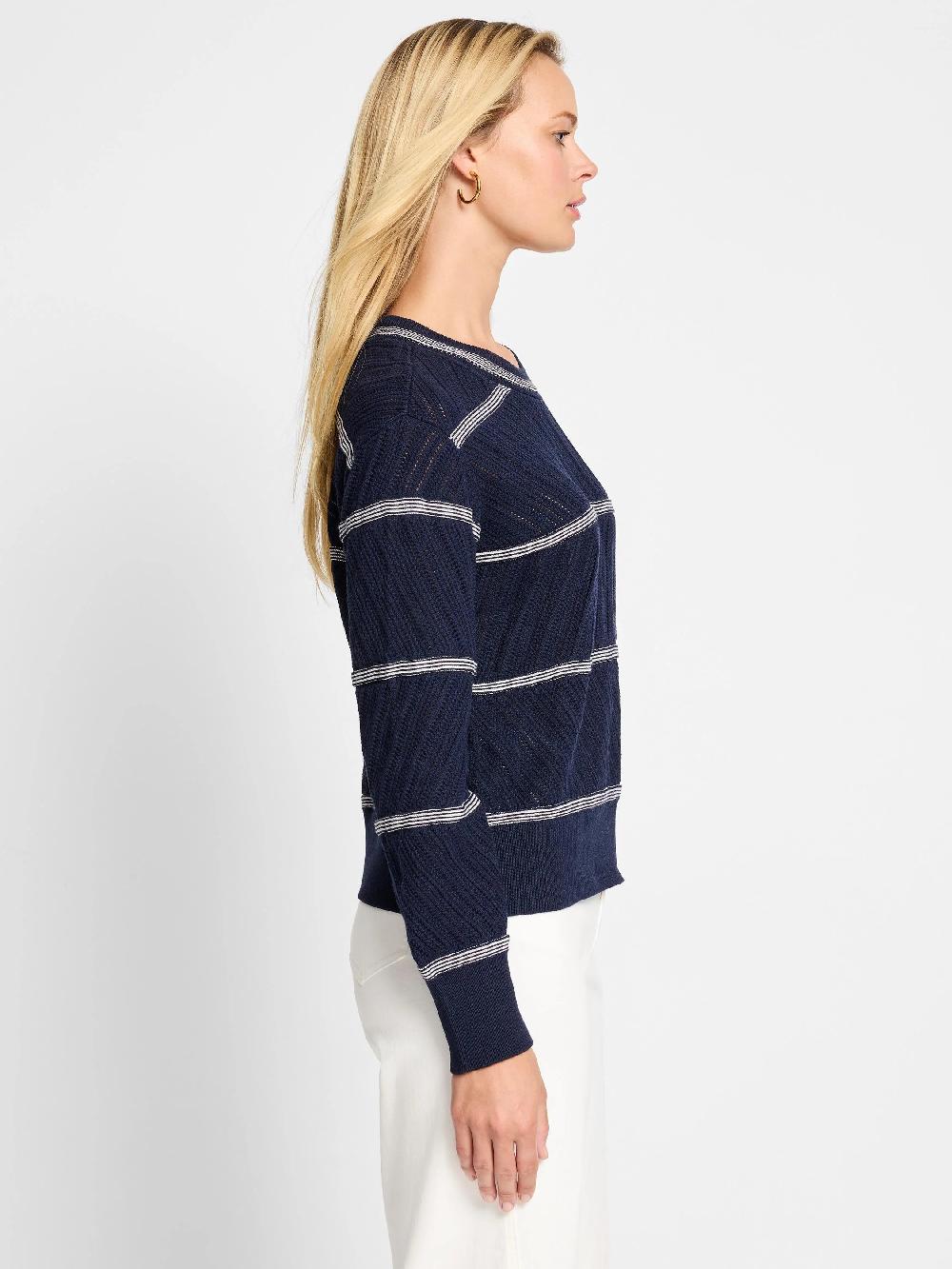 Nic Zoe Pointelle Stripe Sweater