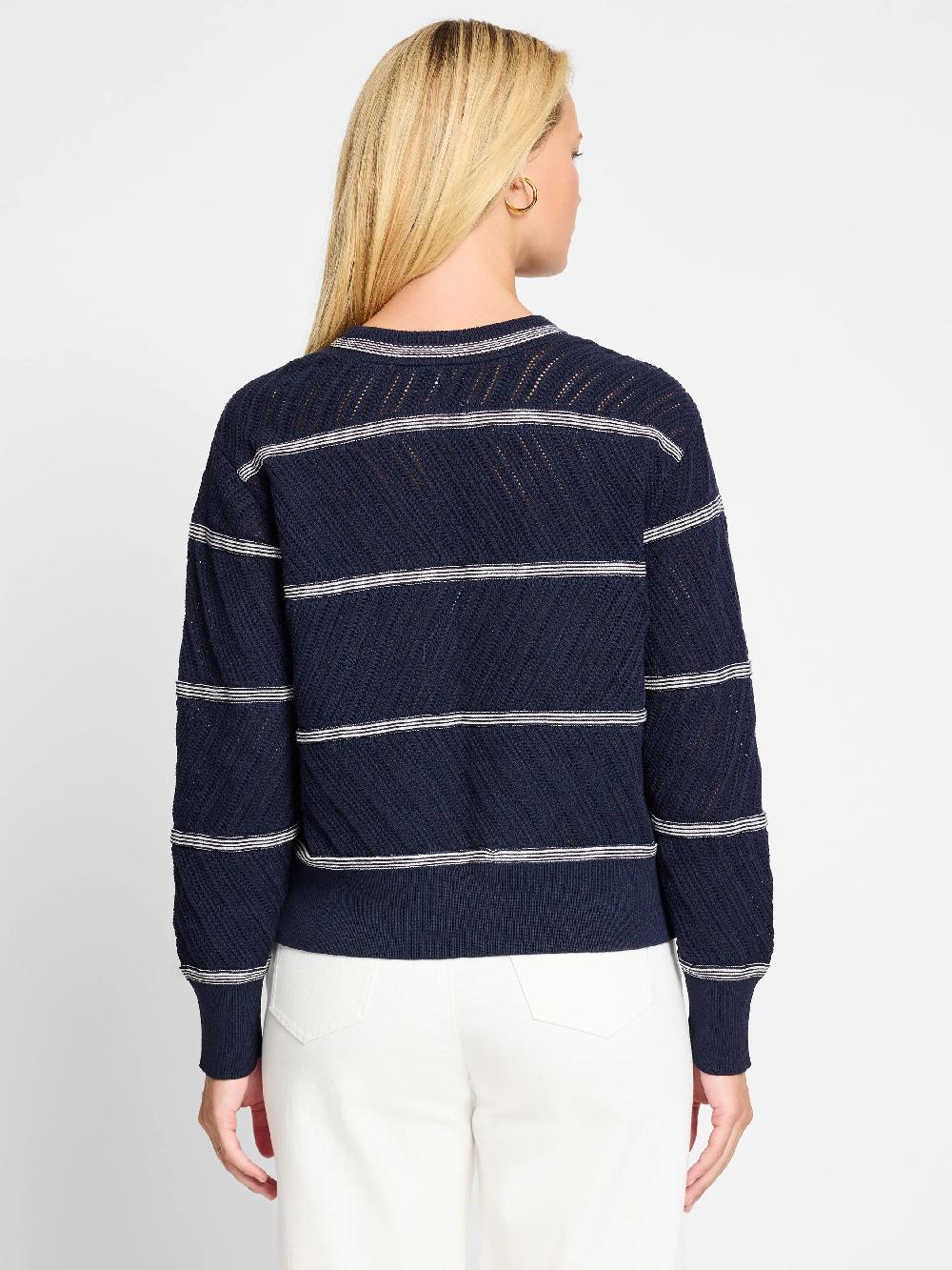 Nic Zoe Pointelle Stripe Sweater