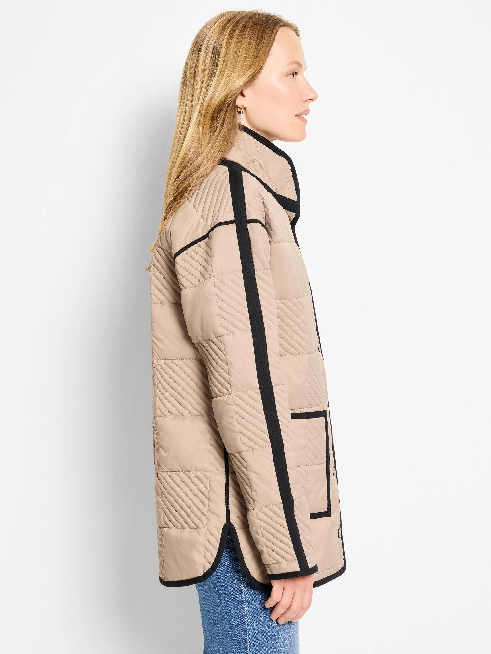 Nic Zoe Quilted Check Reversible Barn Coat