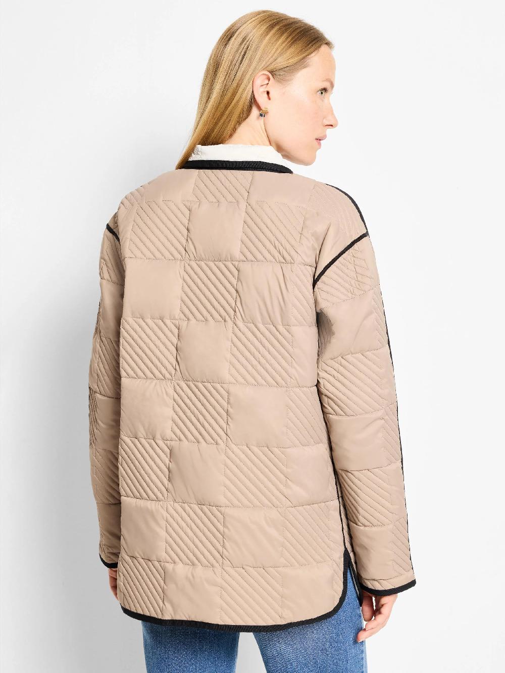 Nic Zoe Quilted Check Reversible Barn Coat