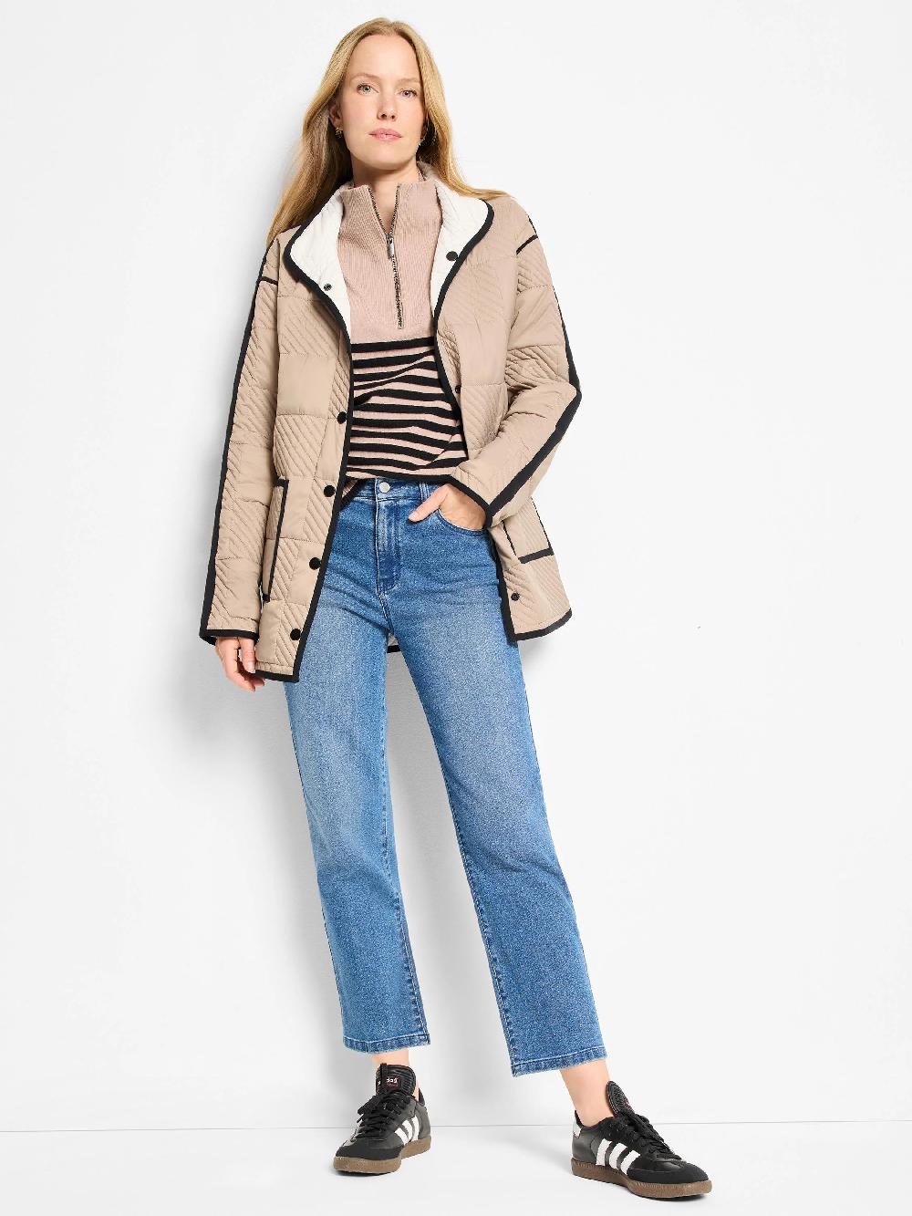 nic zoe Quilted Check Reversible Barn Coat