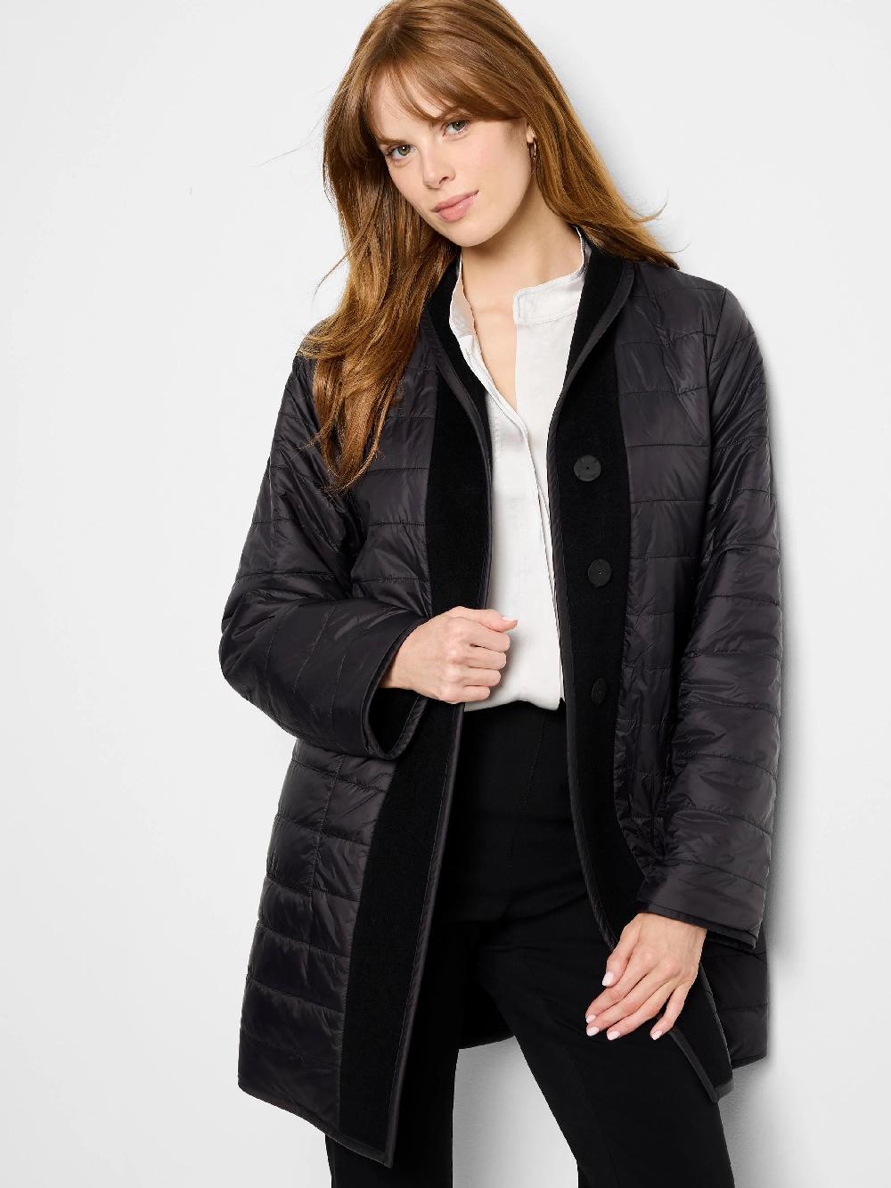 Nic Zoe Reversible Quilted Wool Top Coat