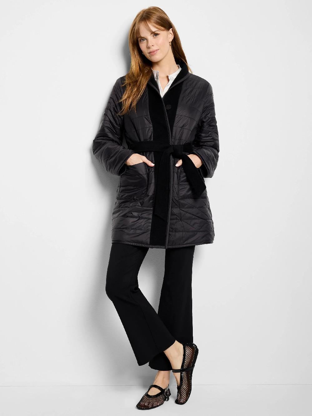 Nic Zoe Reversible Quilted Wool Top Coat