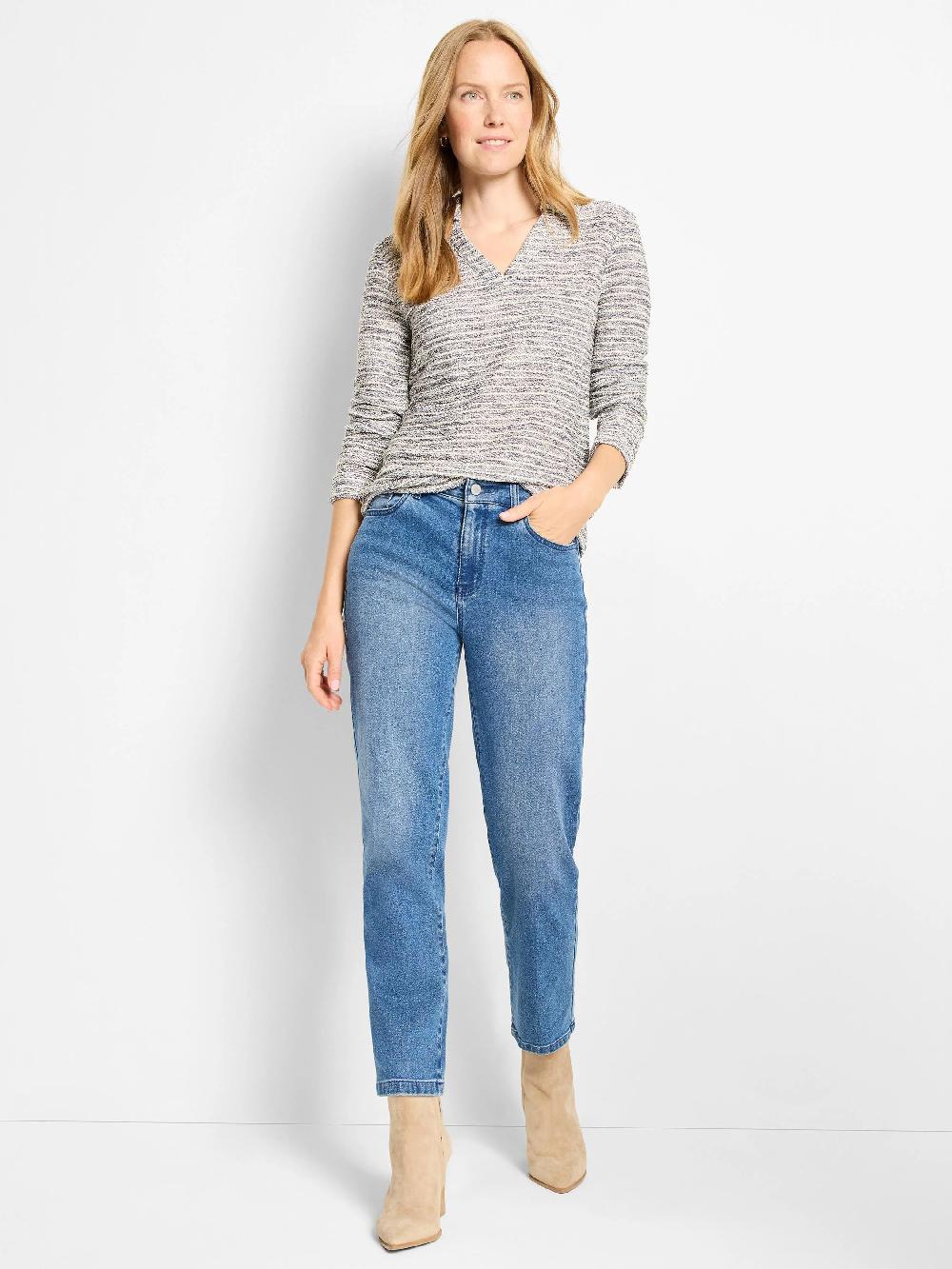 Nic Zoe Rope Shimmer Polo Top