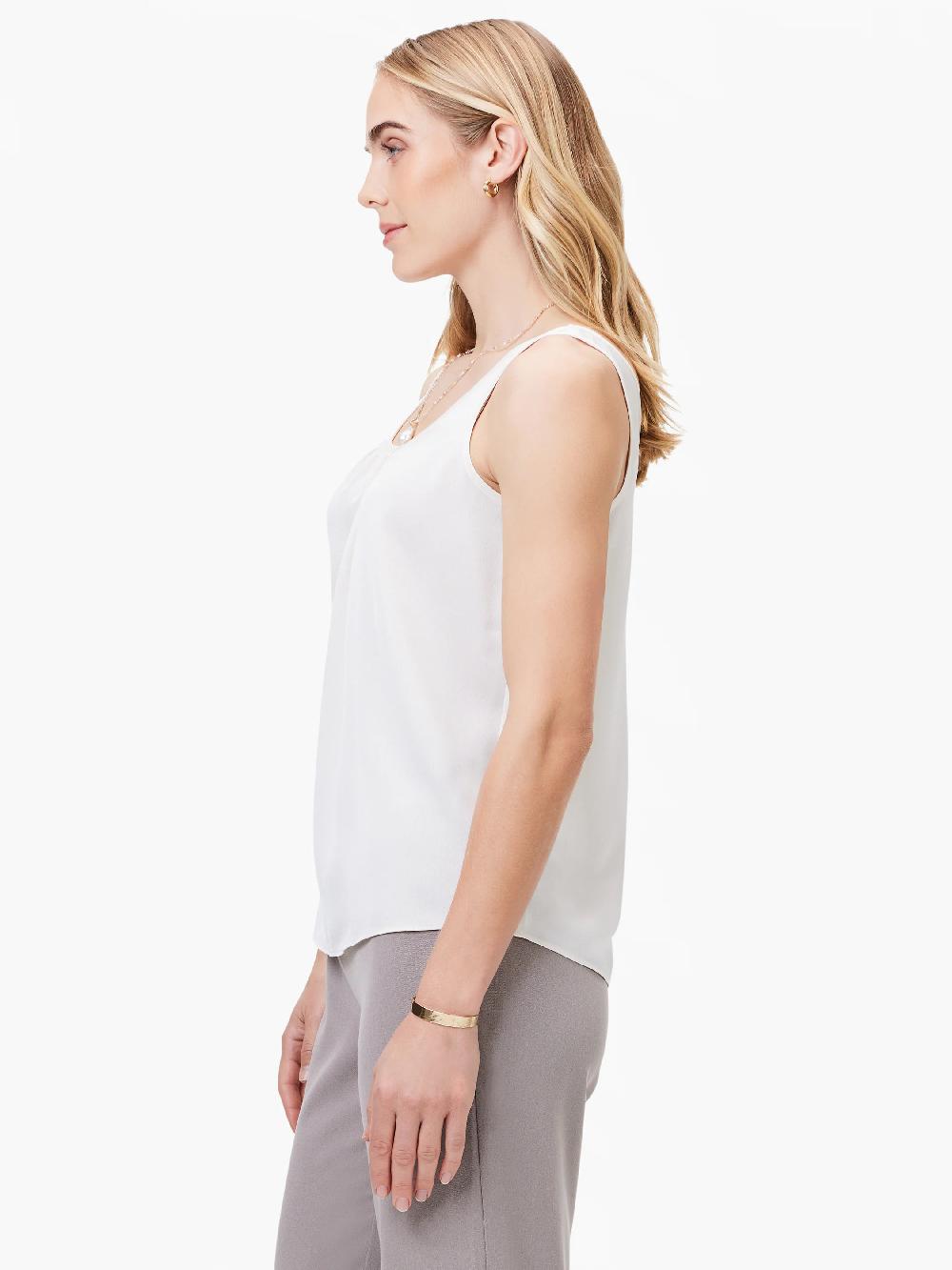 Nic Zoe Satin Chiffon Scoop Tank