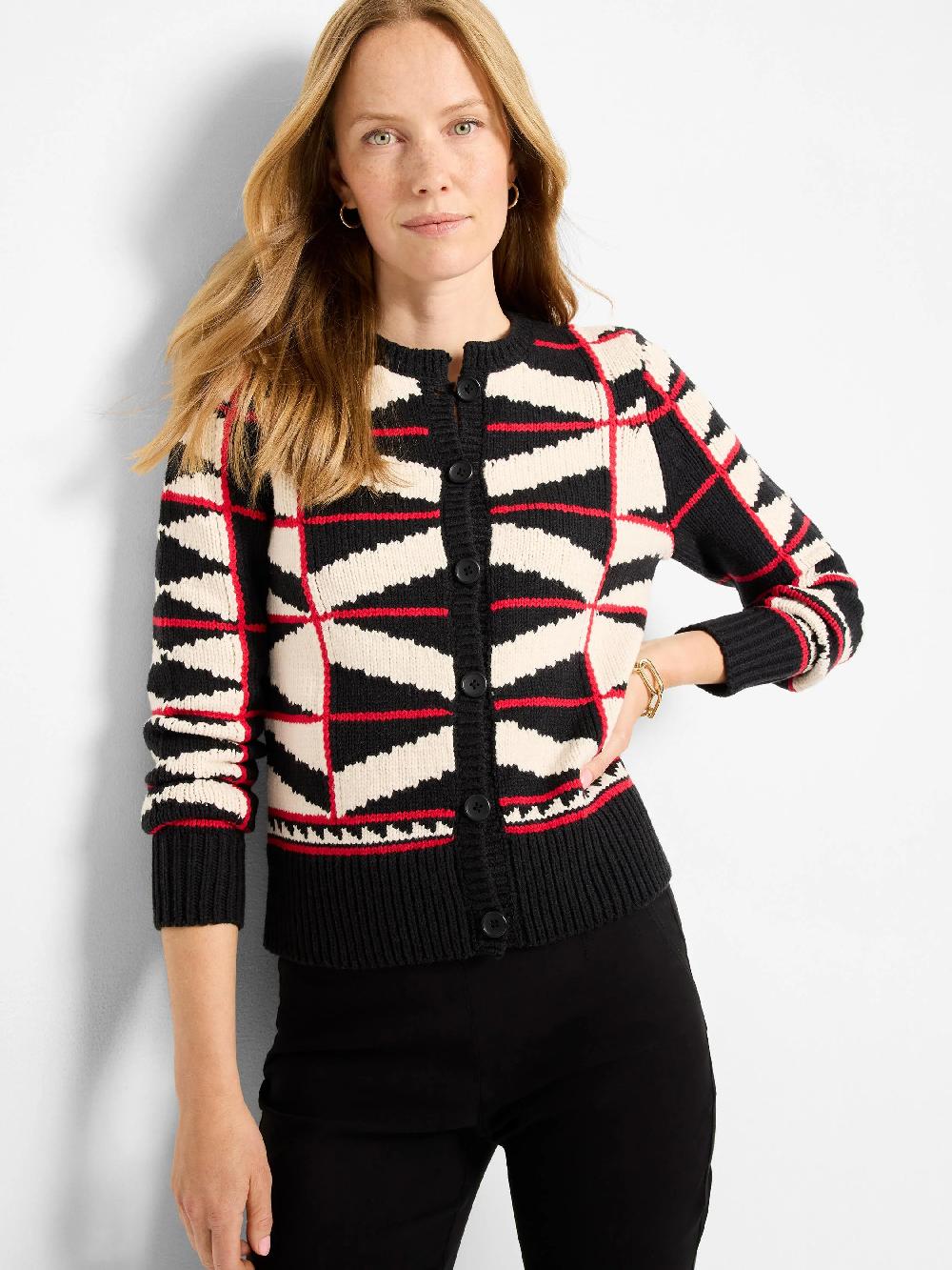 nic zoe Scarlet Angles Cardigan