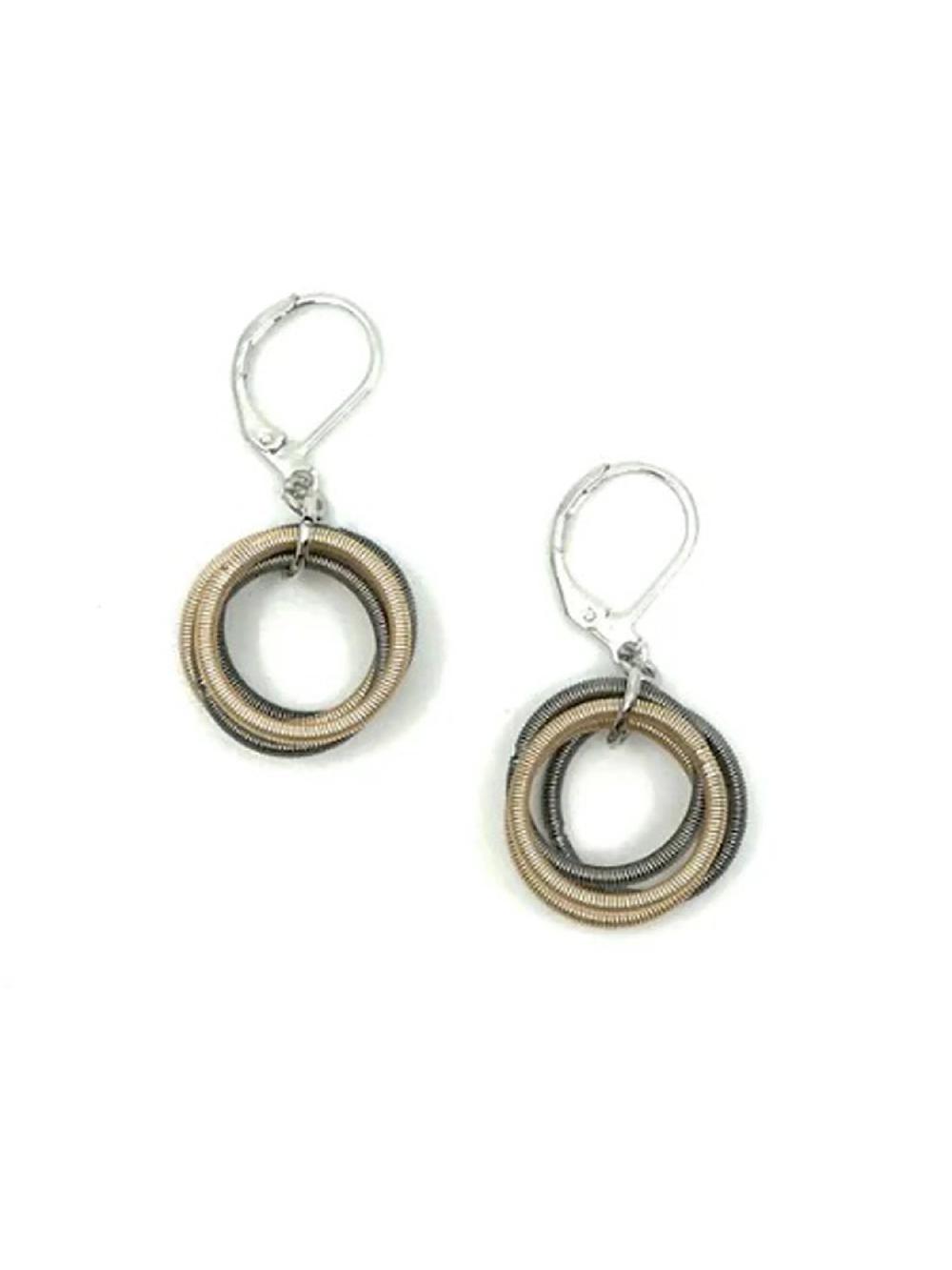 Nic Zoe Sea Lily Champagne Slate Loop Earrings