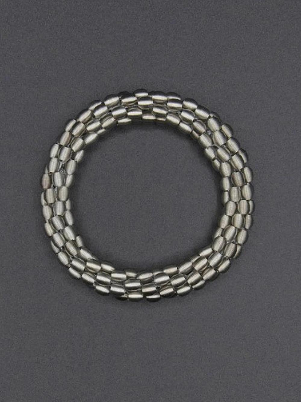 nic zoe Sea Lily Woven Silver Beads Bracelet