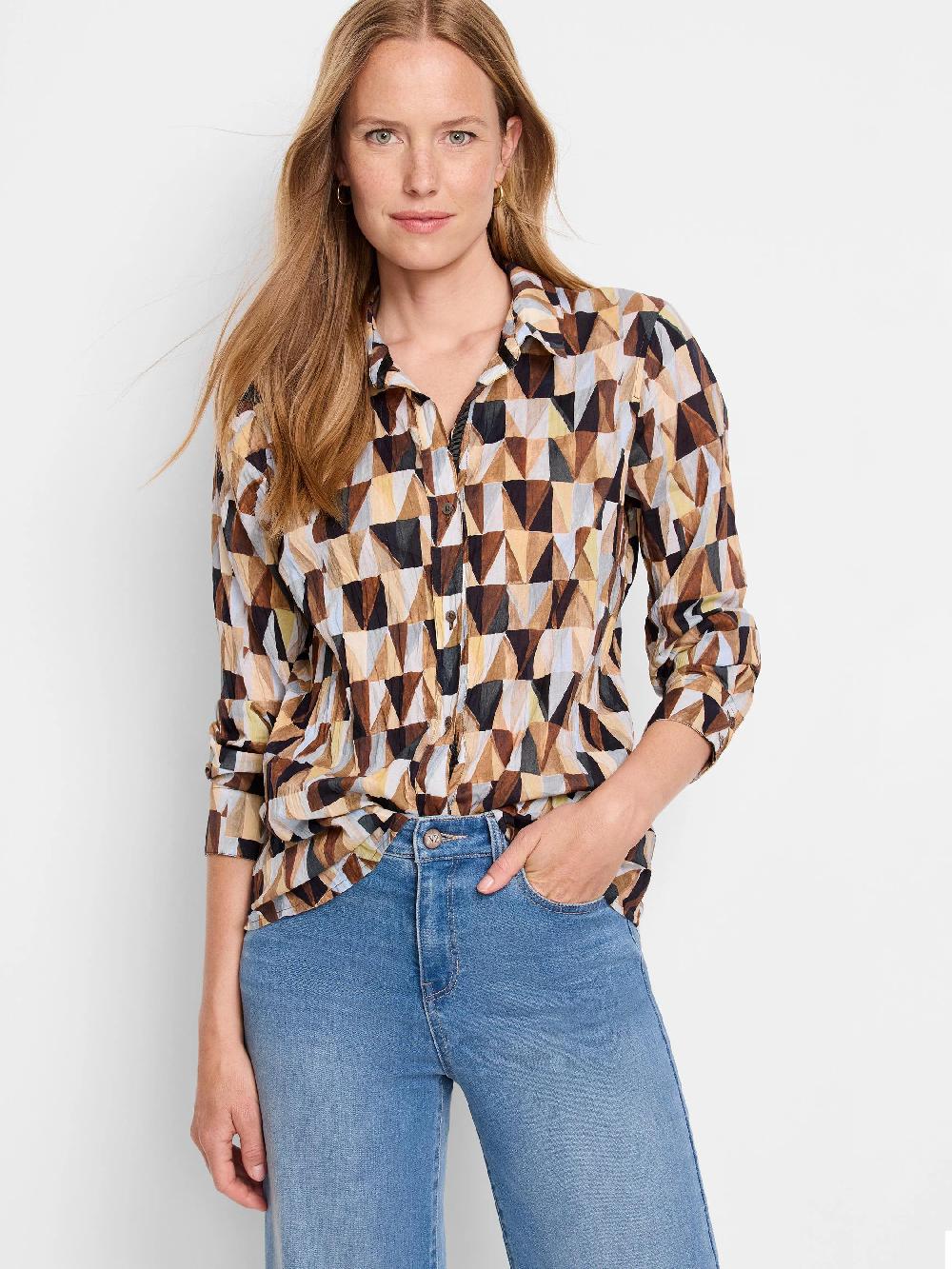 nic zoe Shadow Play Crinkle Shirt
