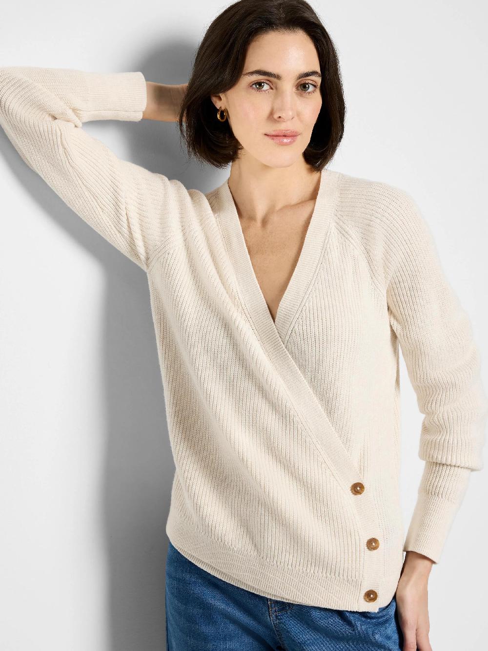 nic zoe Shaker Stitch Wrap Sweater