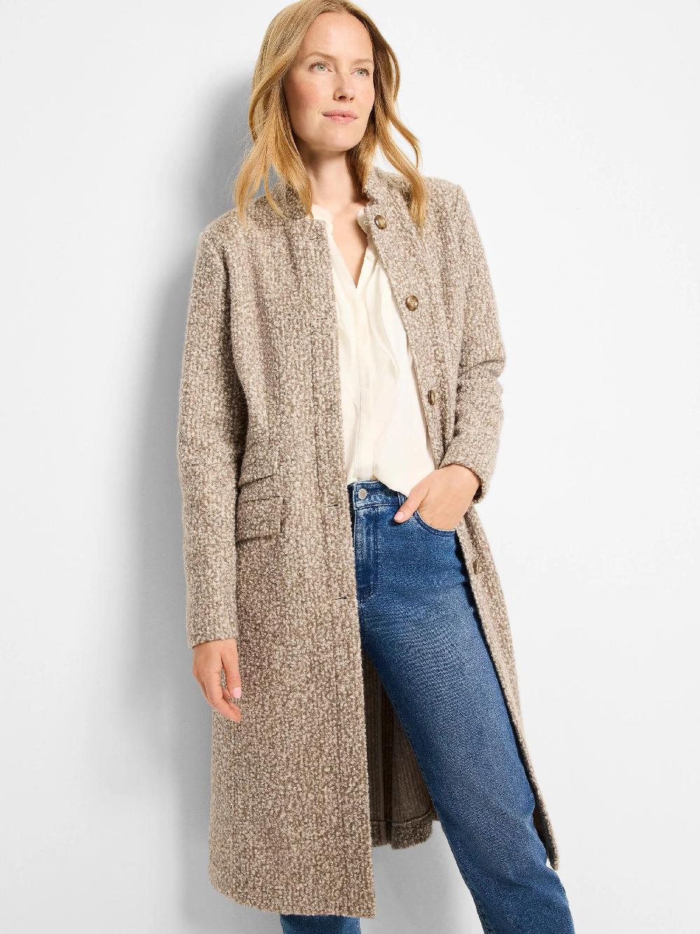 nic zoe Sherpa Tweed Knit Topcoat