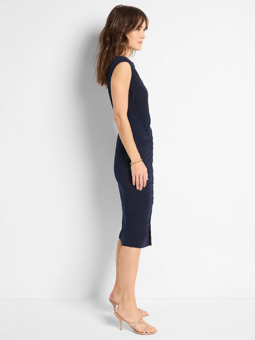Nic Zoe Side Ruche Knit Dress