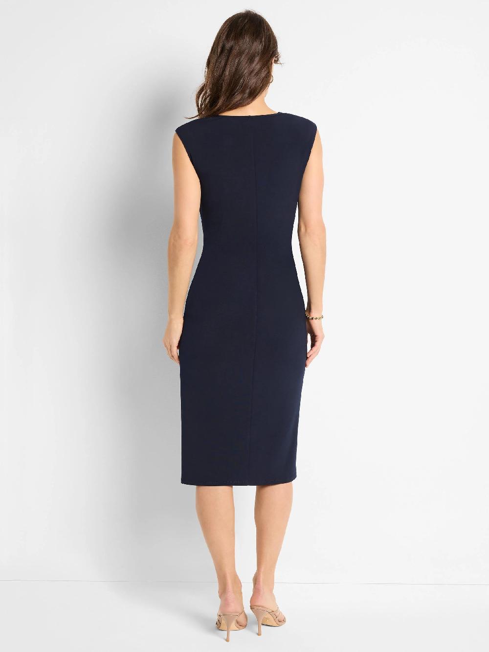 Nic Zoe Side Ruche Knit Dress