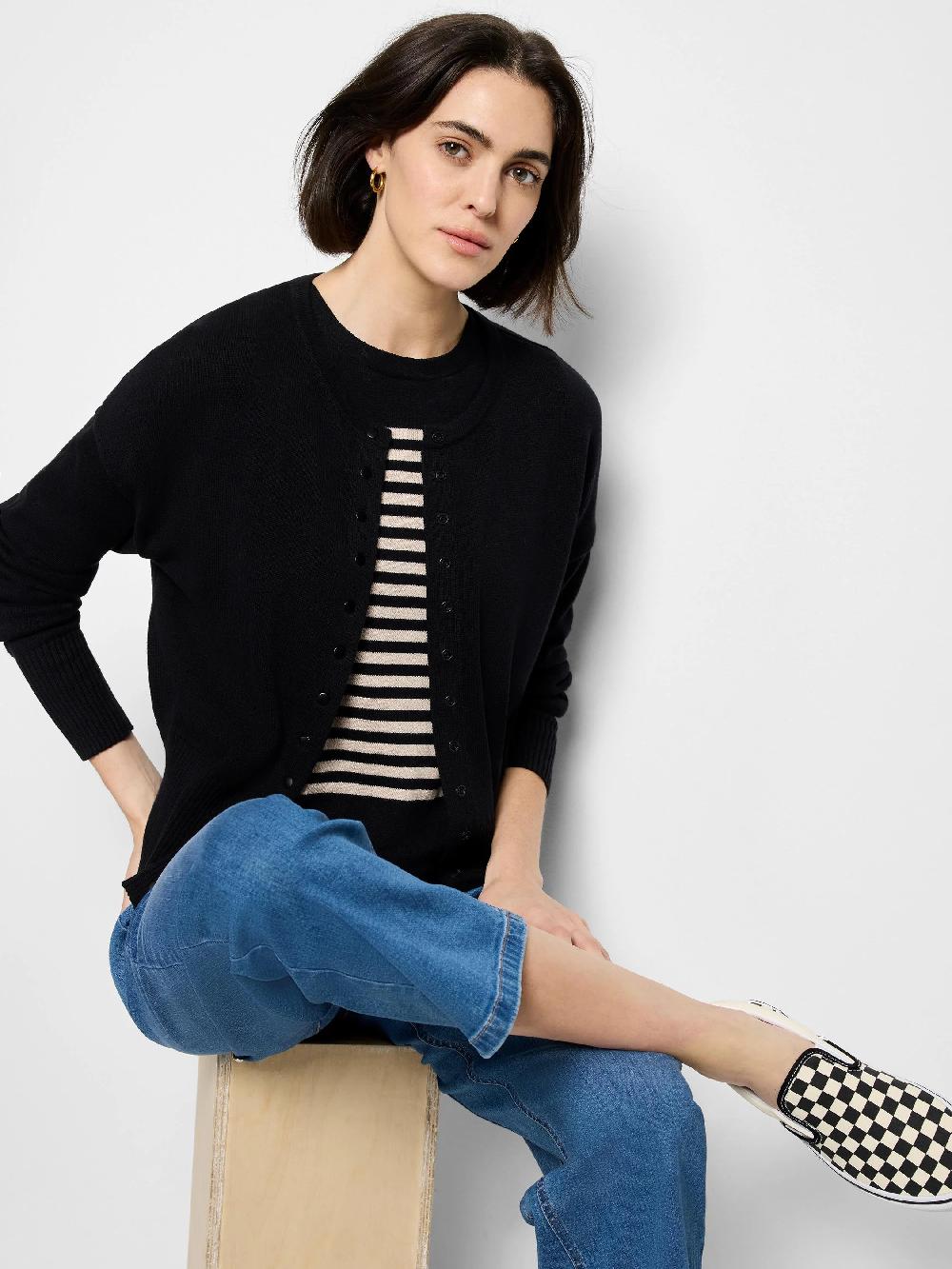 nic zoe Snap It Up Pure Cotton Cardigan