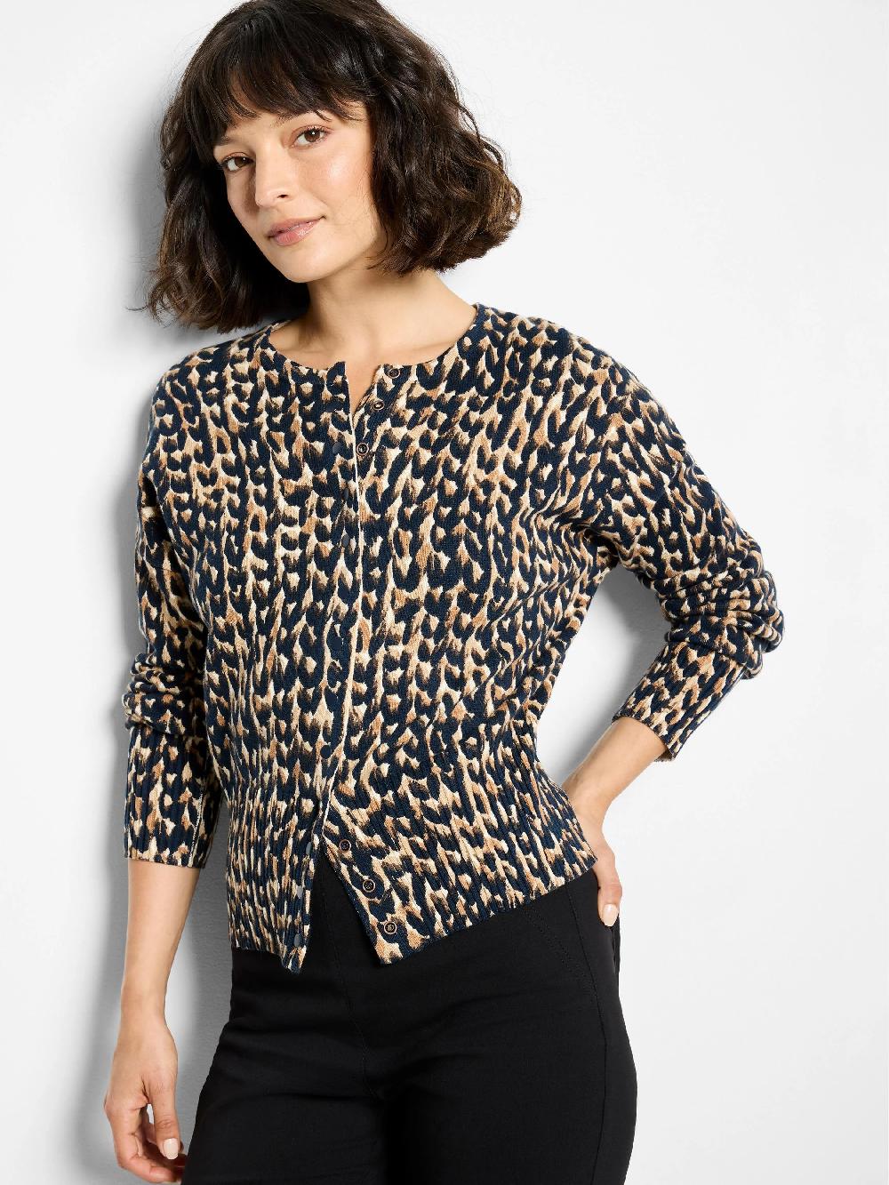 Nic Zoe Stitch Print Snap It Up Cardigan