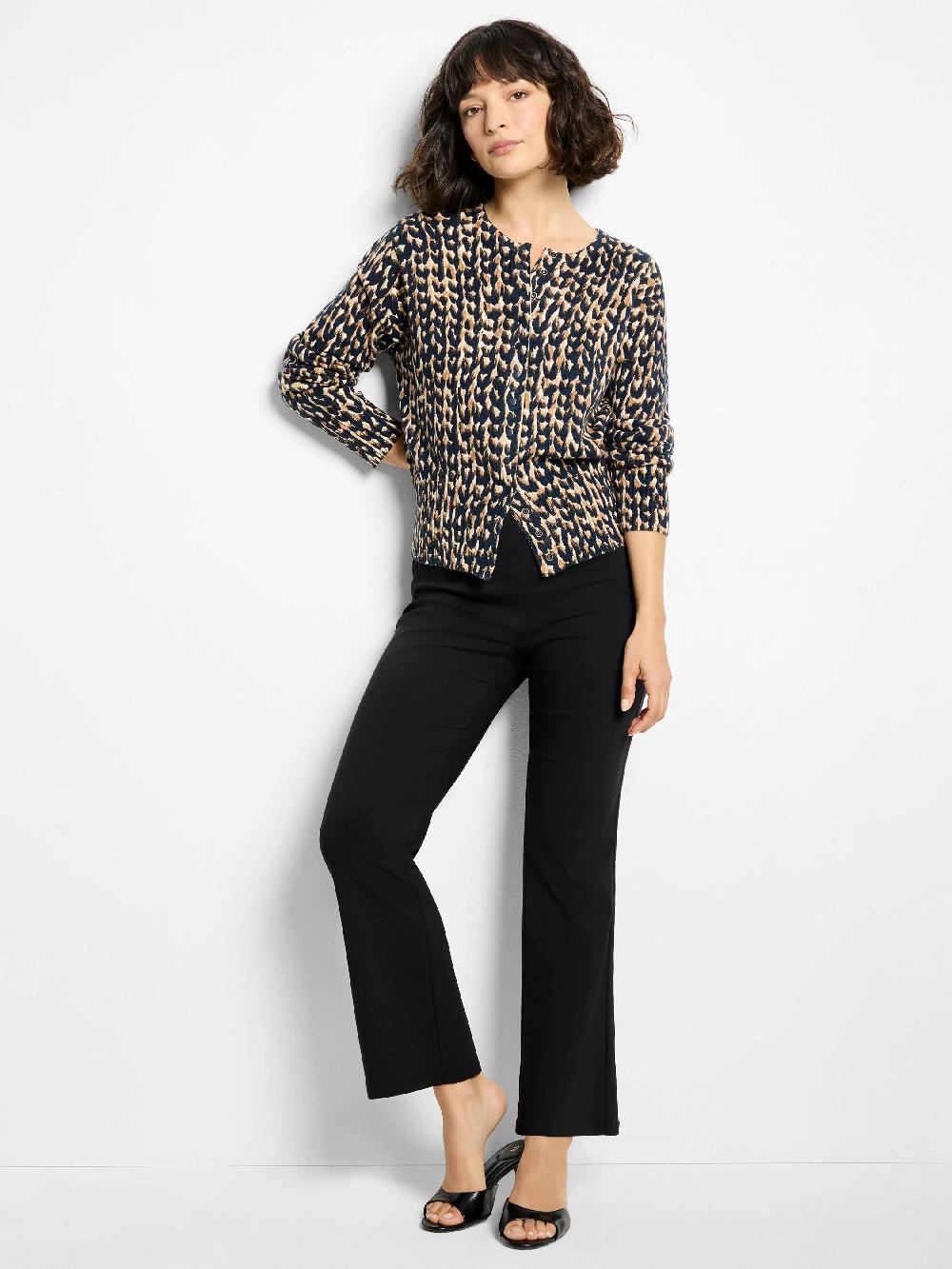 Nic Zoe Stitch Print Snap It Up Cardigan