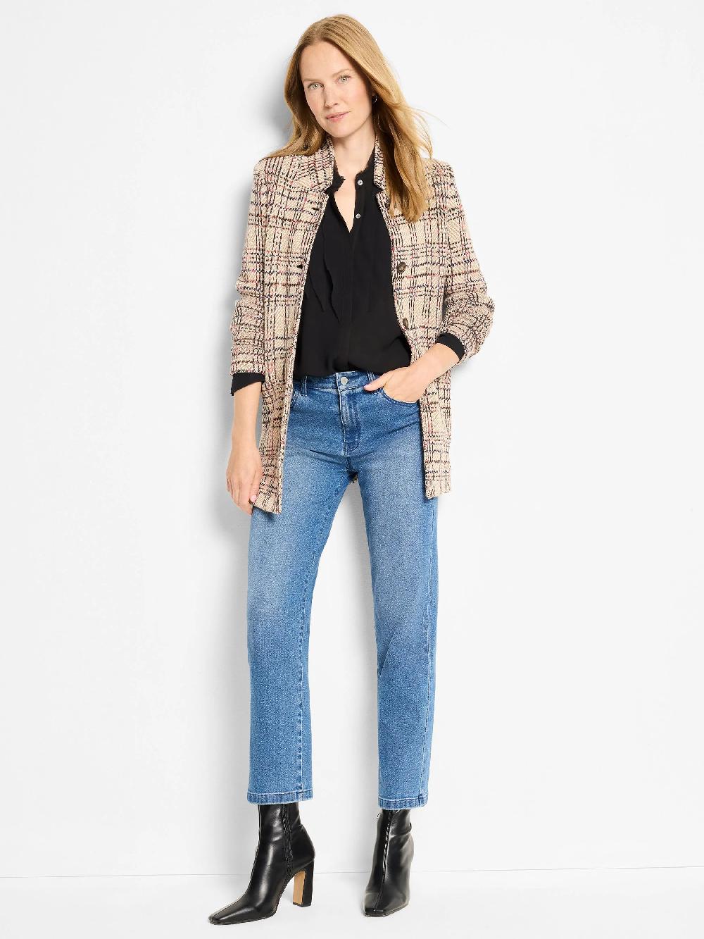 Nic Zoe Stitchy Plaid Knit Blazer