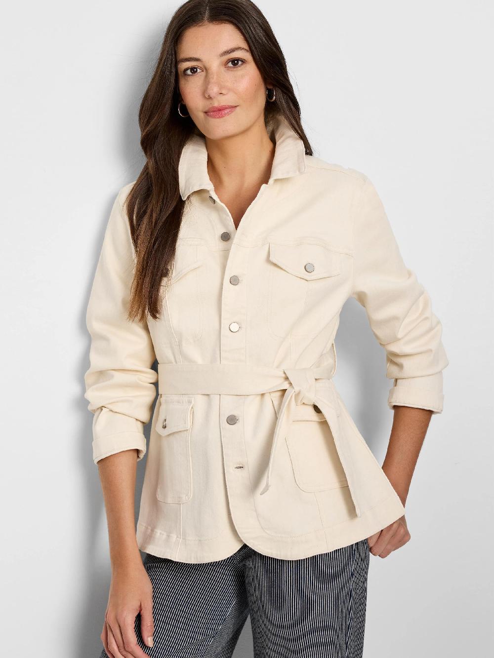 nic zoe Stretch Denim Utility Jacket