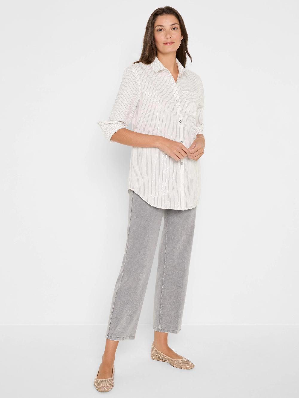 Nic Zoe Subtle Shine Stripe Shirt