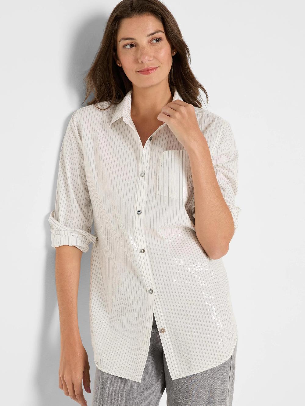 nic zoe Subtle Shine Stripe Shirt