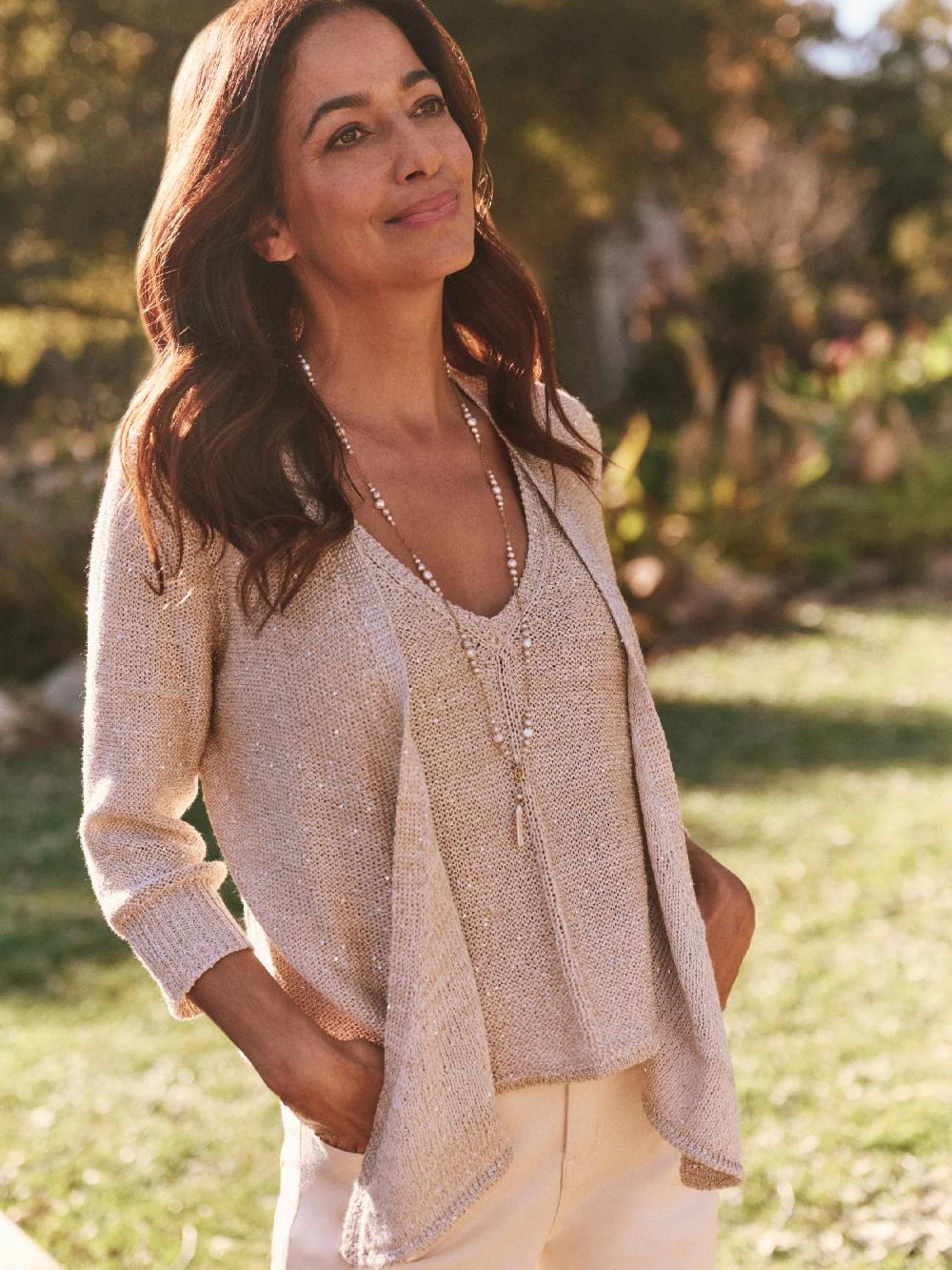 nic zoe Subtle Sparkle 4-Way Cardigan
