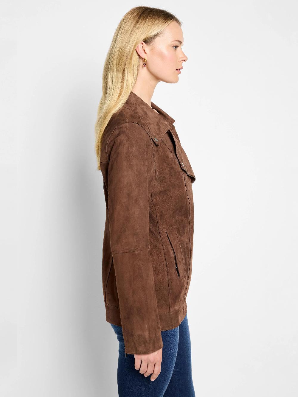 Nic Zoe Suede Snap Jacket