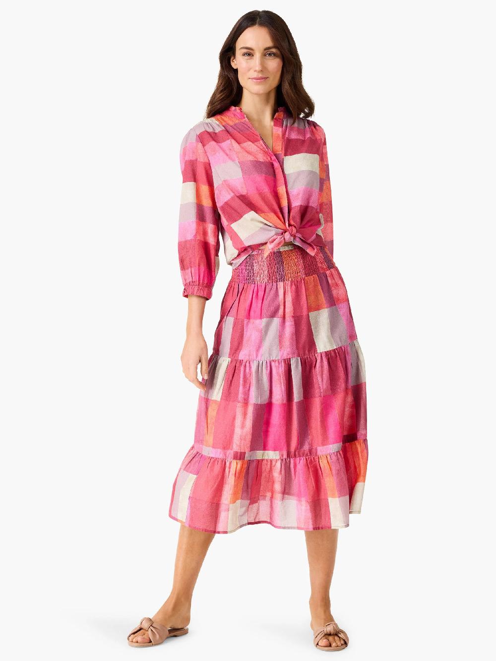 Nic Zoe Sunset Plaid Cotton Girlfriend Shirt