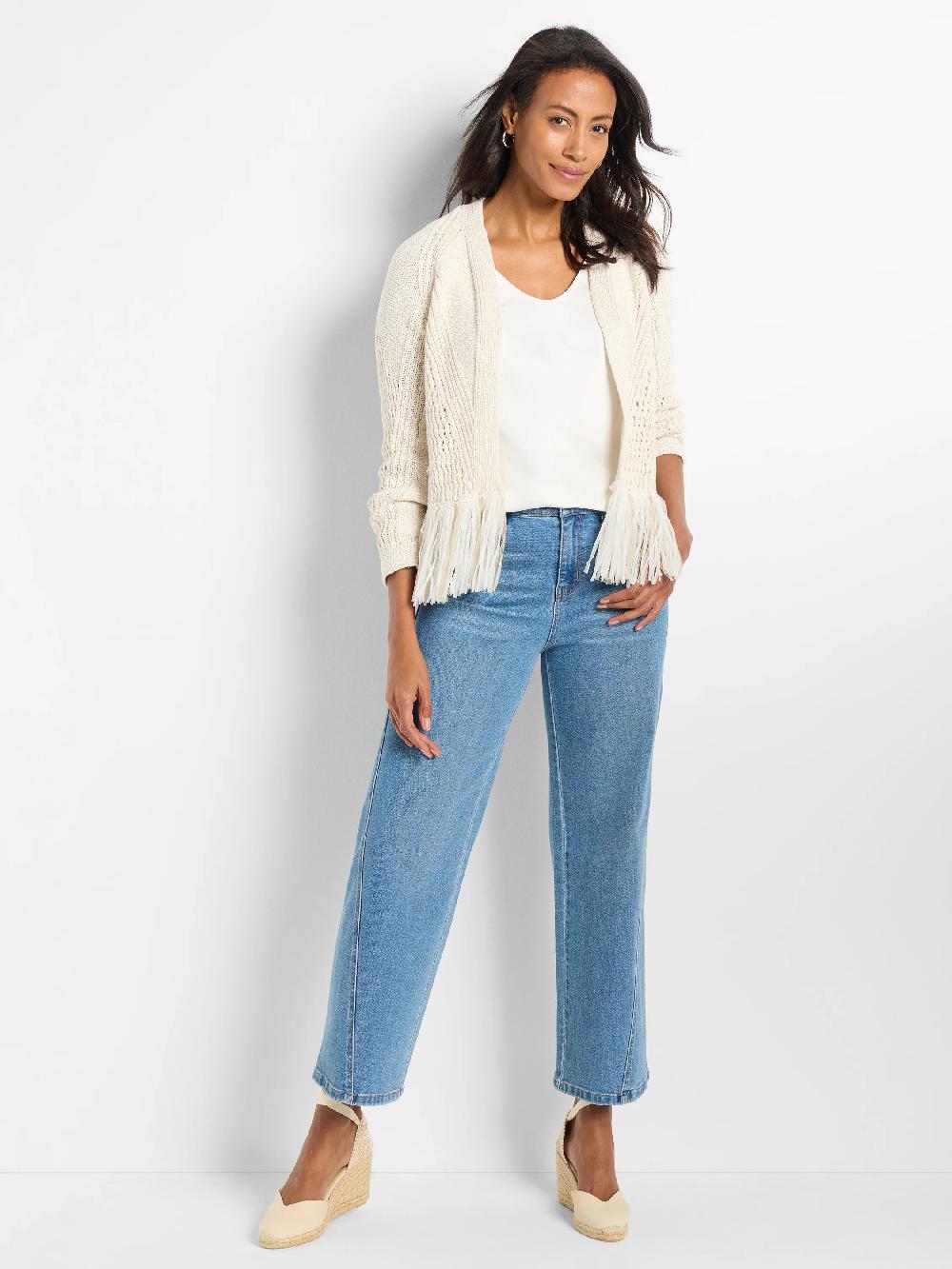 Nic Zoe Tape Fringe Cardigan