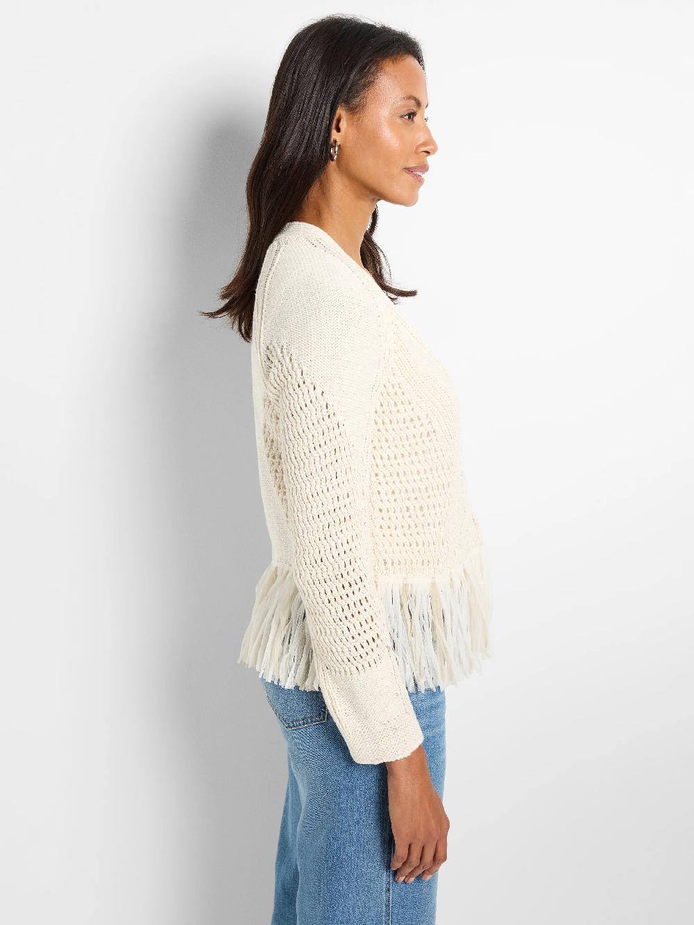 Nic Zoe Tape Fringe Cardigan