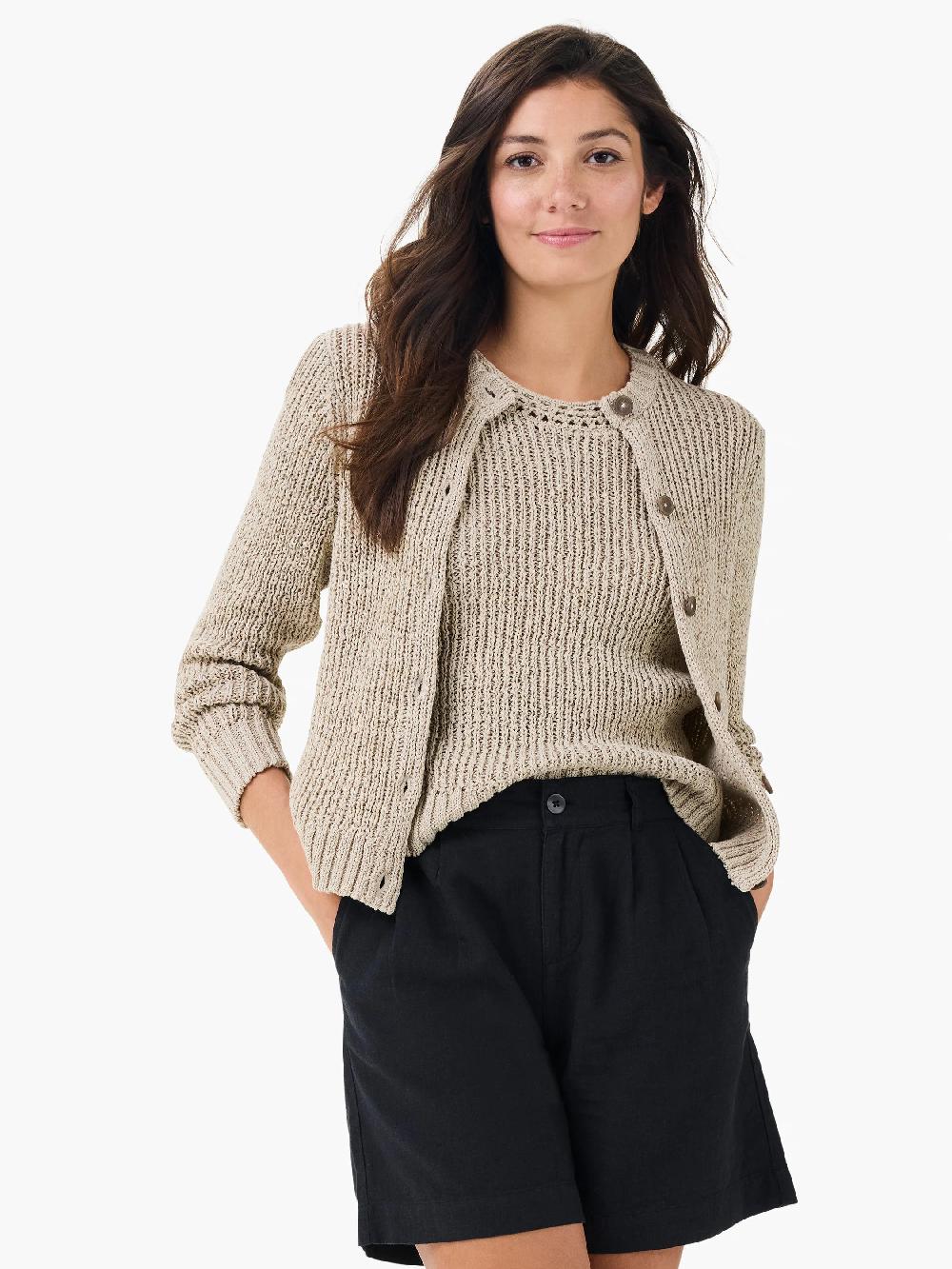 nic zoe Tape Yarn Button Cardigan