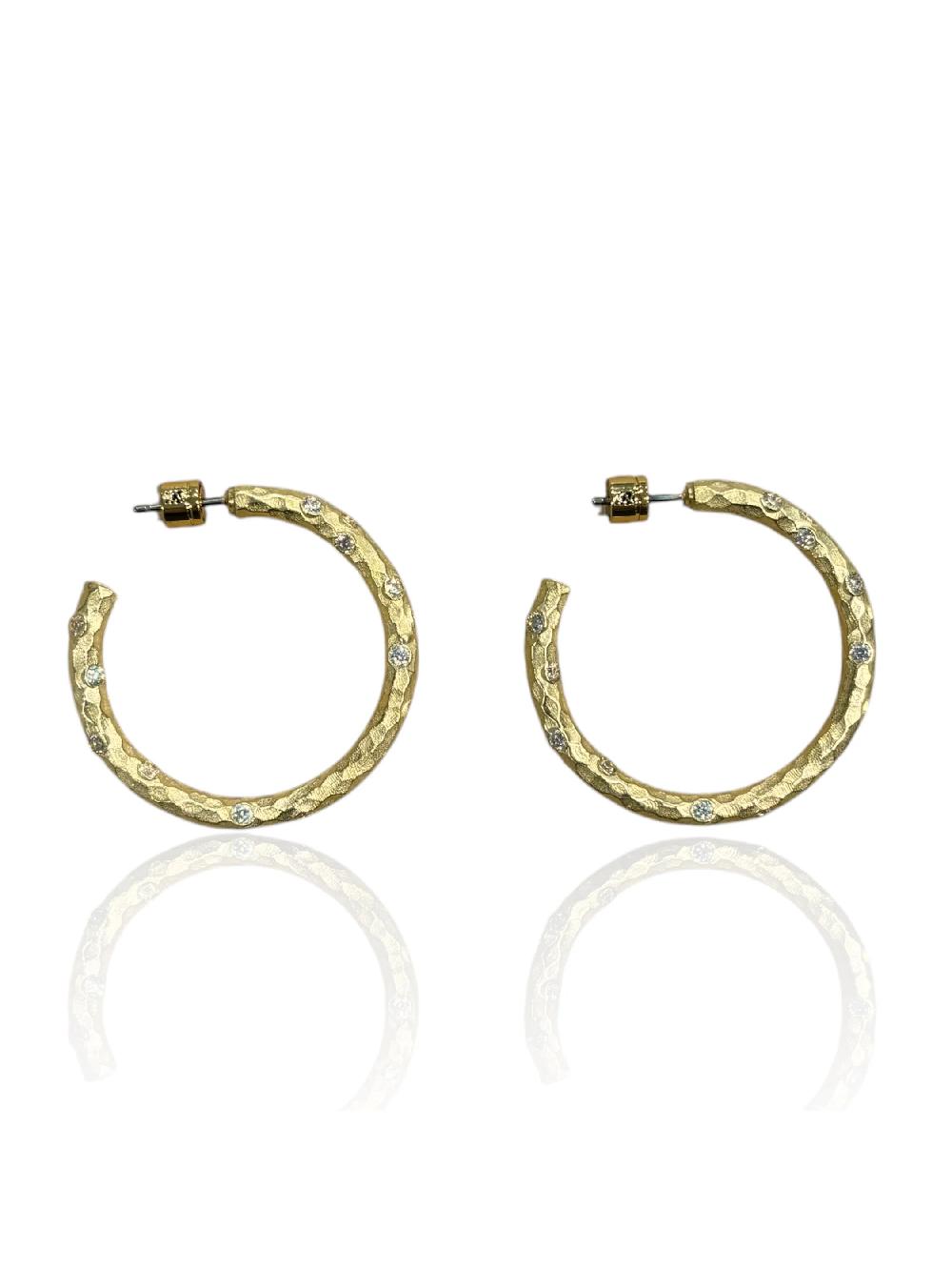nic zoe Tat2 Designs 1.5" Gold Pavia Hoop Earrings