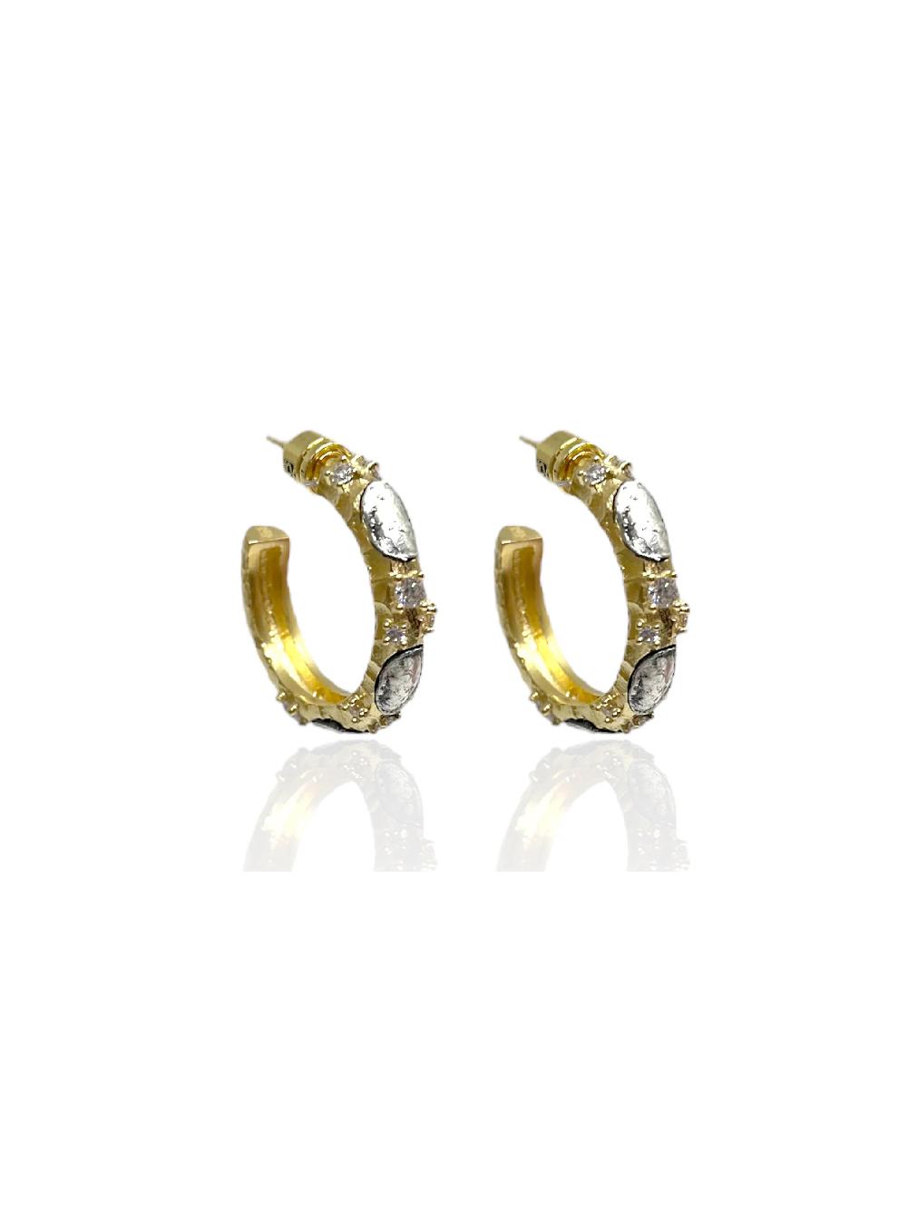 nic zoe Tat2 Designs 1" Gold Alma Hoop Earrings