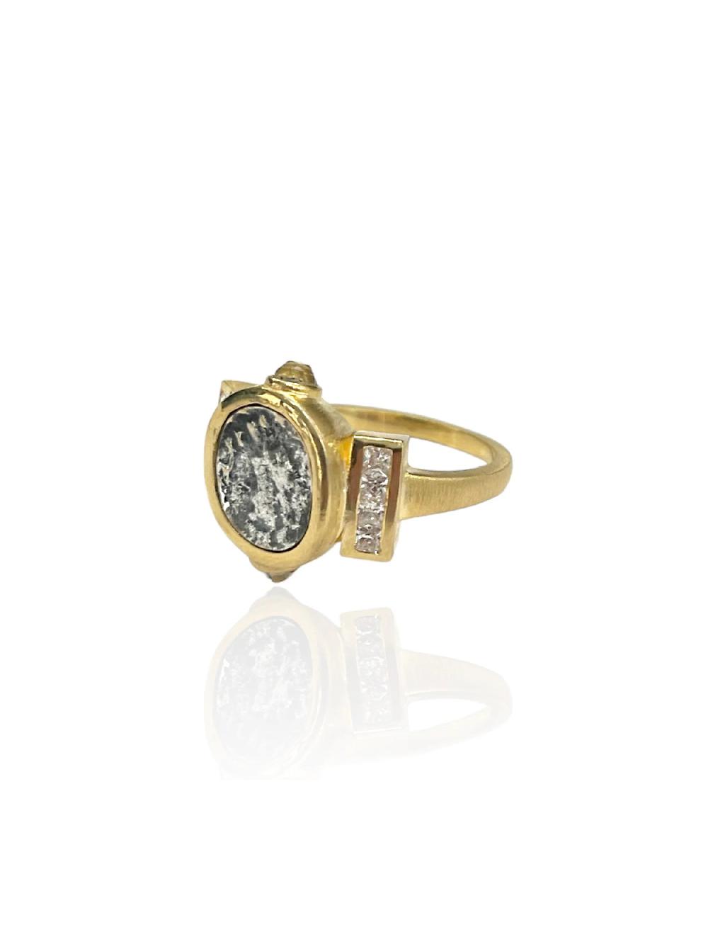 nic zoe Tat2 Designs Gold Leon Coin Ring